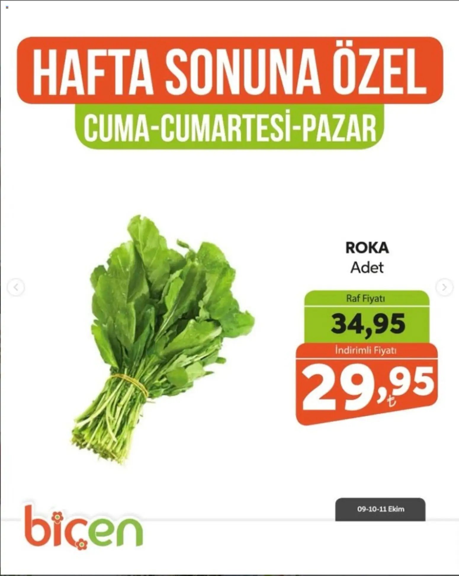 Biçen Market - Hafta Sonuna Özel - Sebze İndirimi
