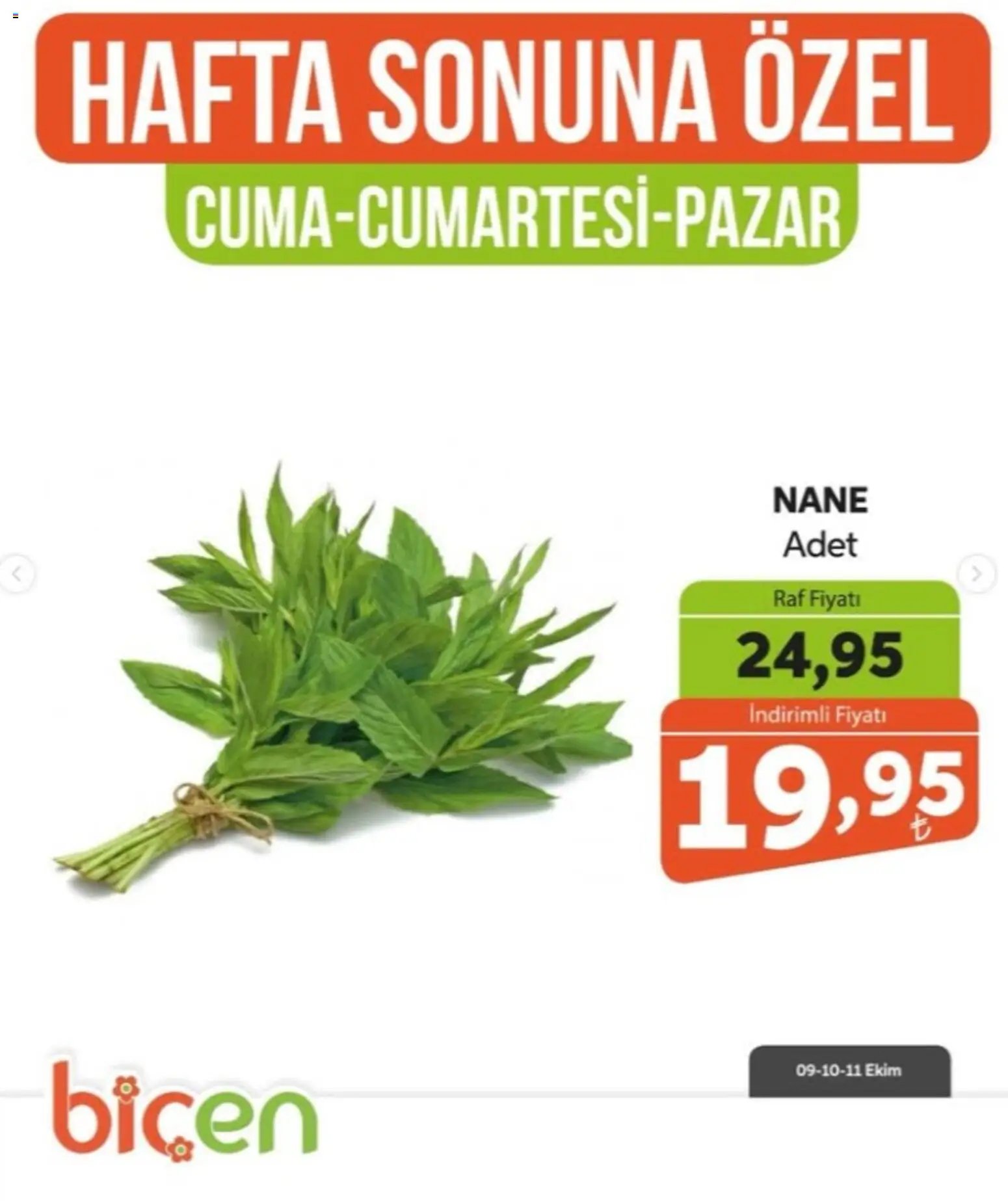 Biçen Market - Hafta Sonuna Özel - Sebze İndirimi