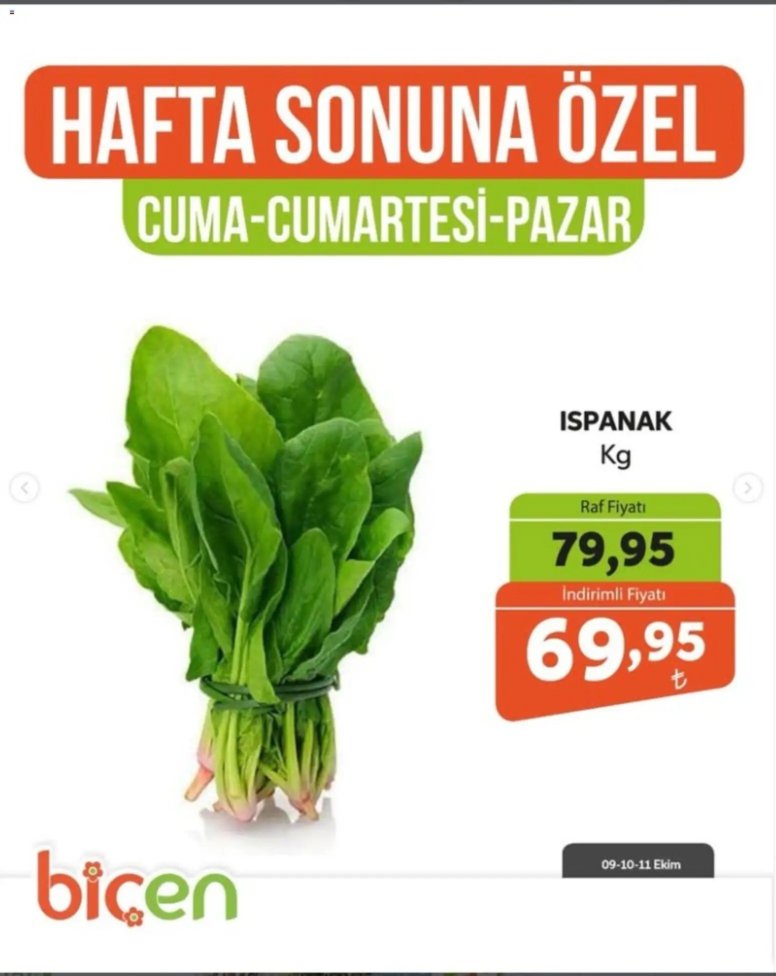 Biçen Market - Hafta Sonuna Özel - Sebze İndirimi