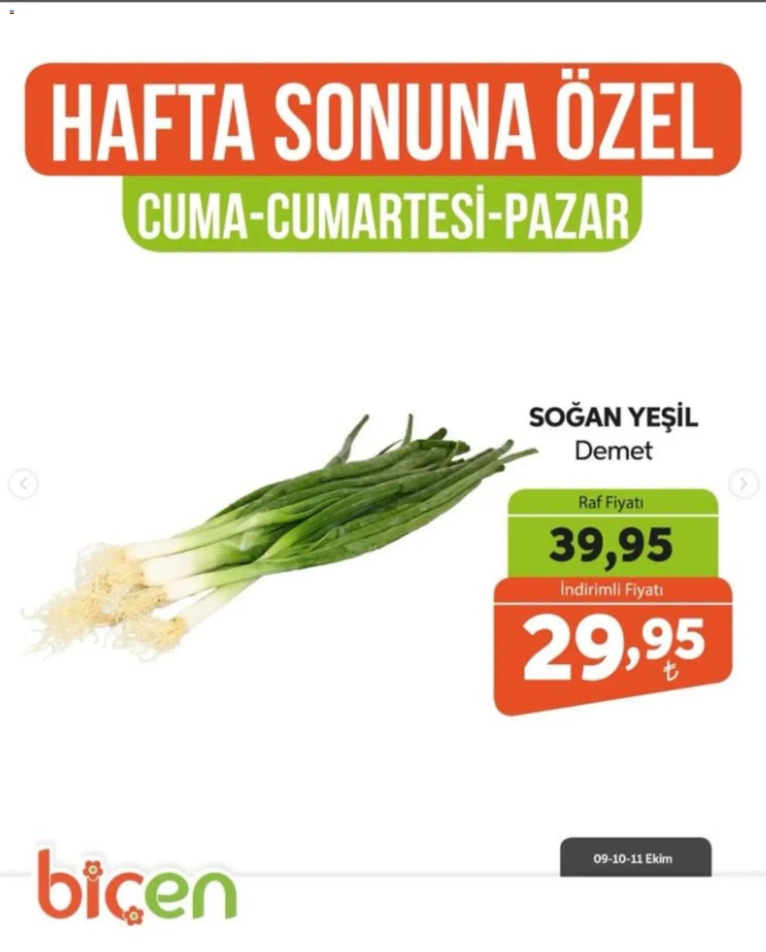 Biçen Market - Hafta Sonuna Özel - Sebze İndirimi