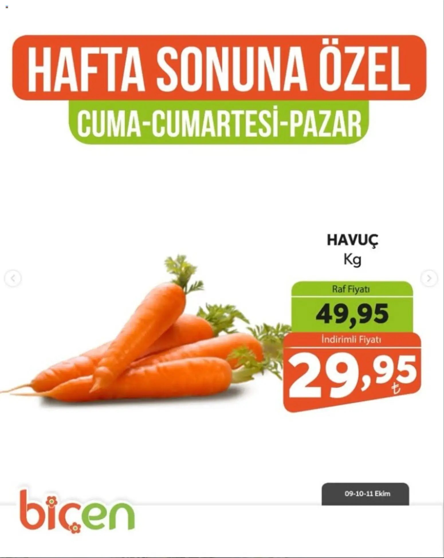 Biçen Market - Hafta Sonuna Özel - Sebze İndirimi