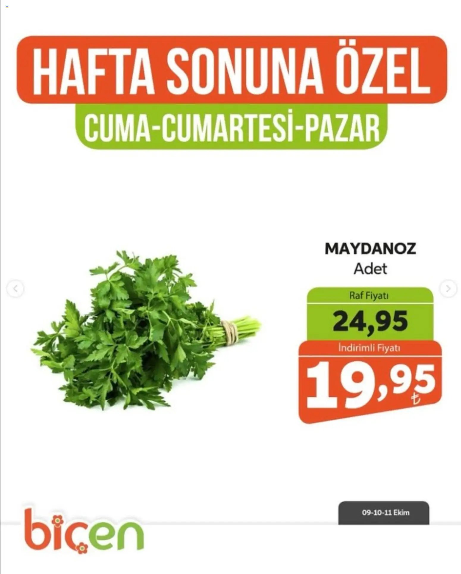 Biçen Market - Hafta Sonuna Özel - Sebze İndirimi