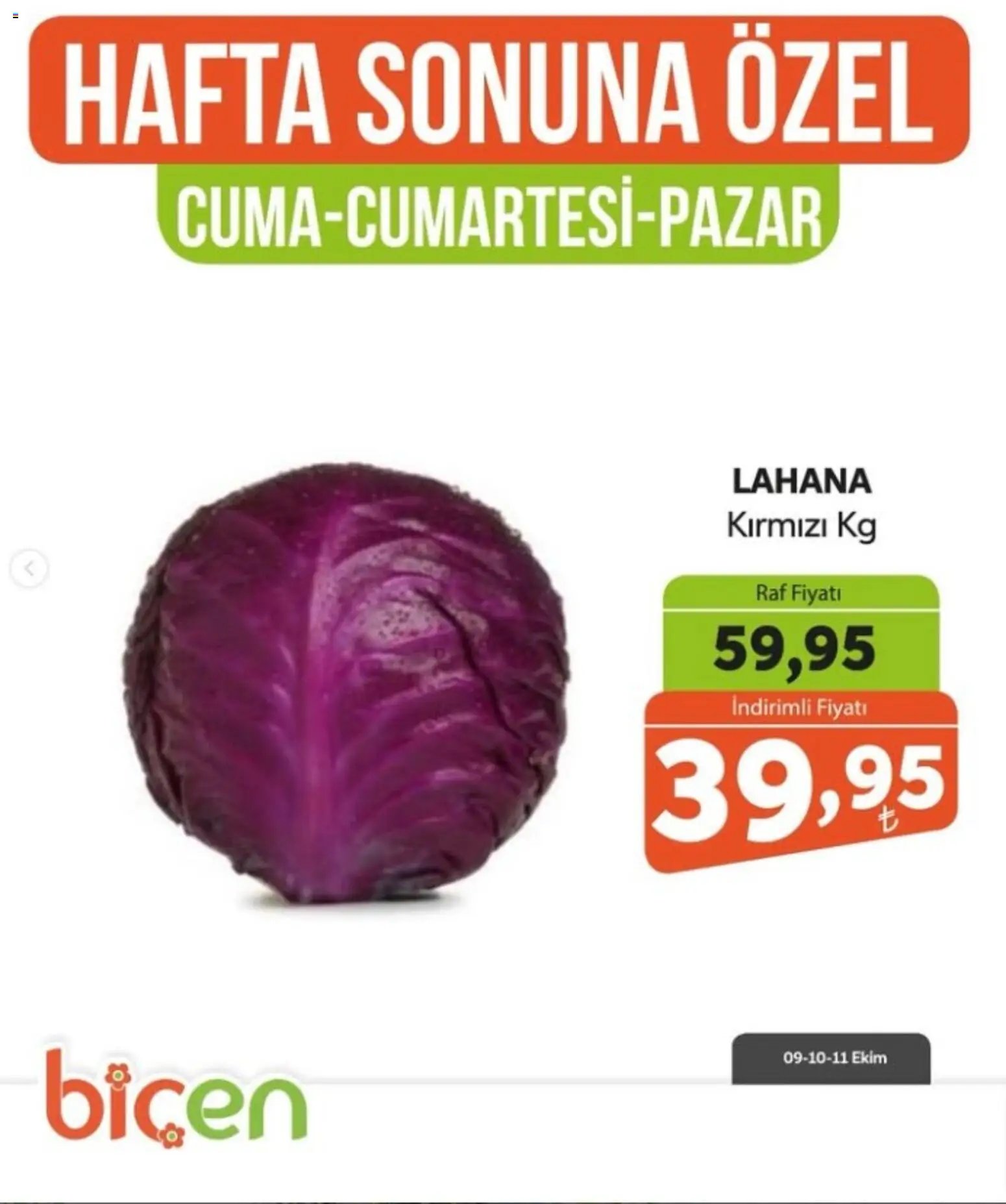 Biçen Market - Hafta Sonuna Özel - Sebze İndirimi