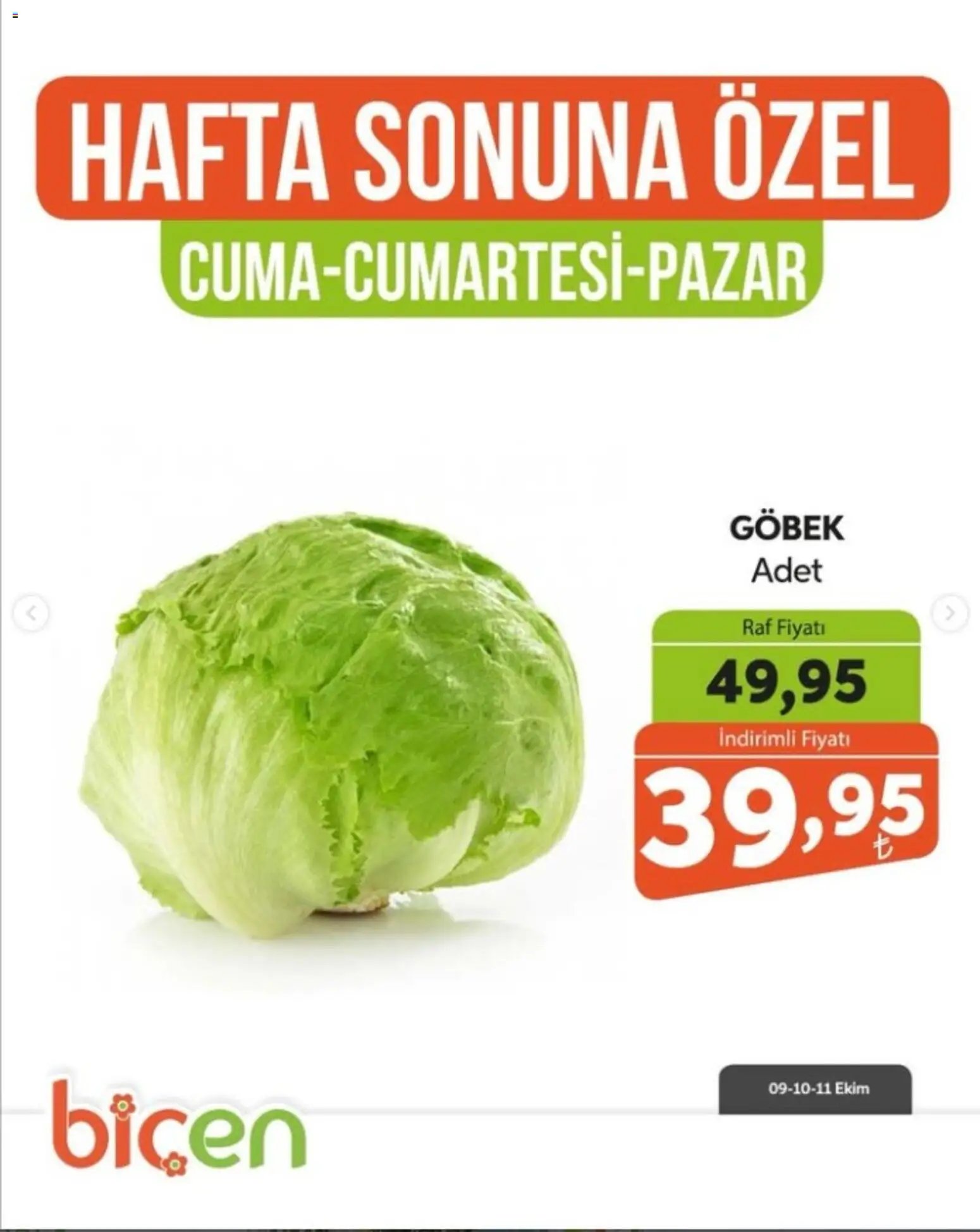 Biçen Market - Hafta Sonuna Özel - Sebze İndirimi