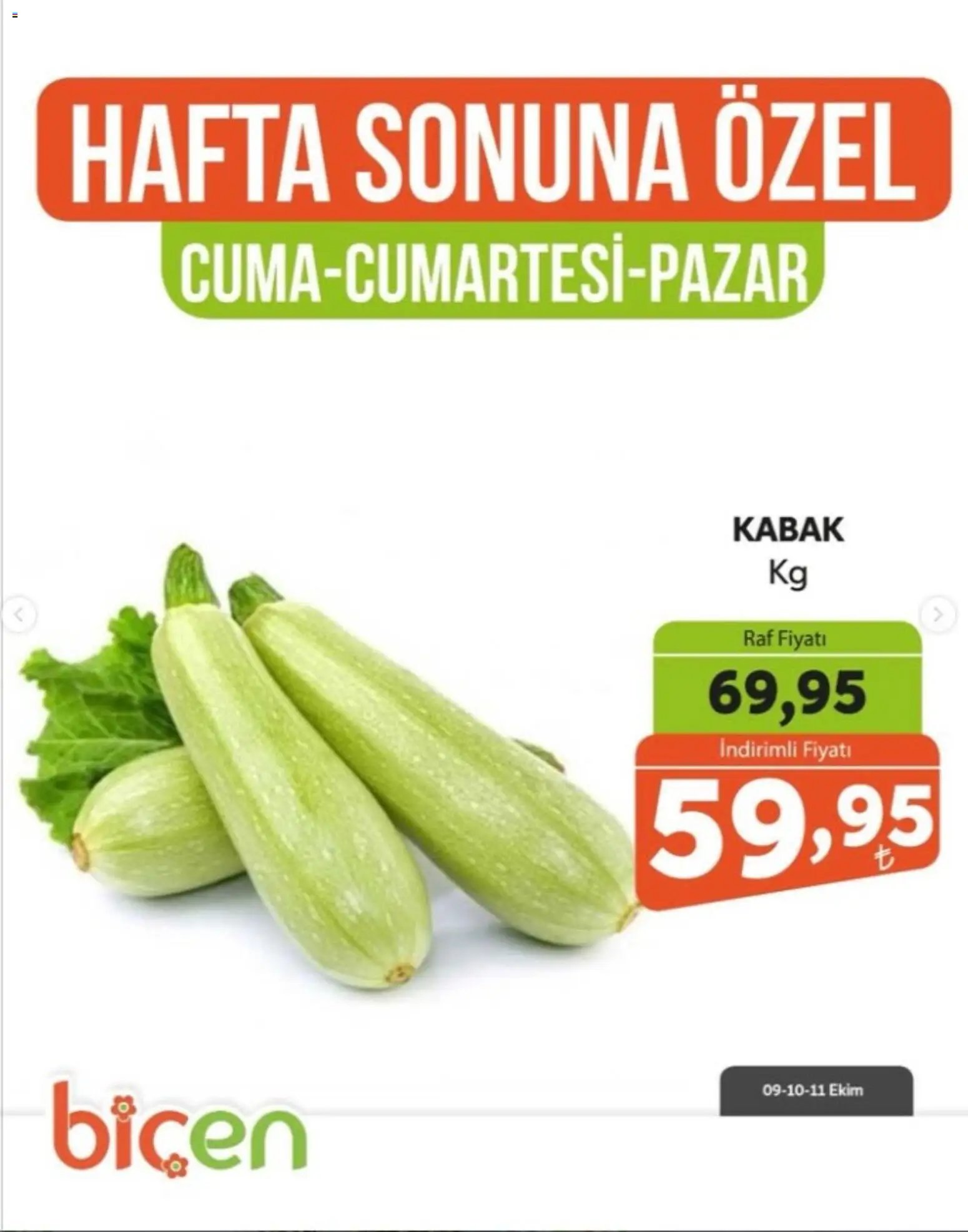 Biçen Market - Hafta Sonuna Özel - Sebze İndirimi