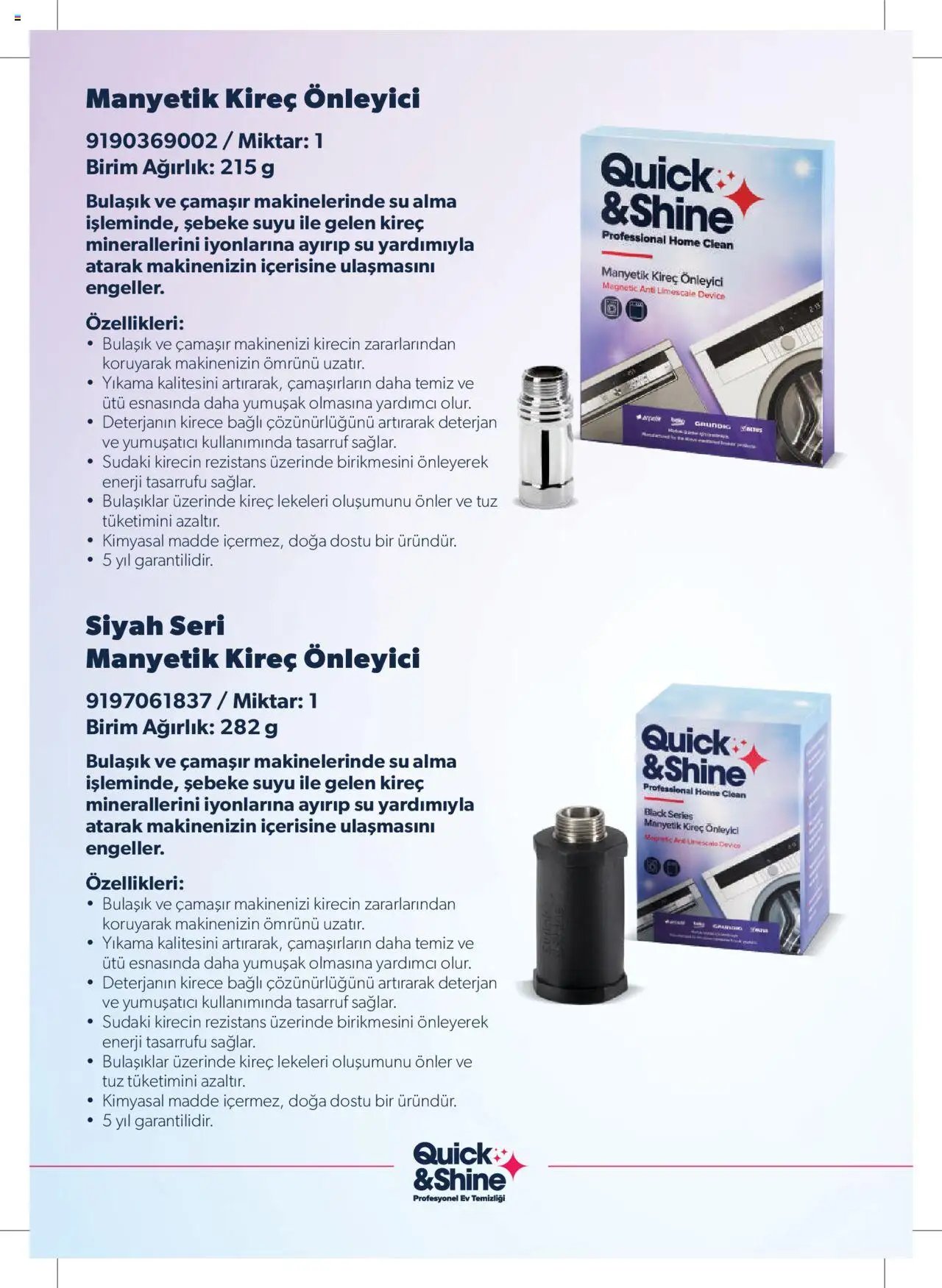 Arçelik - Quick and Shine Temizlik ve Bakım Ürünleri