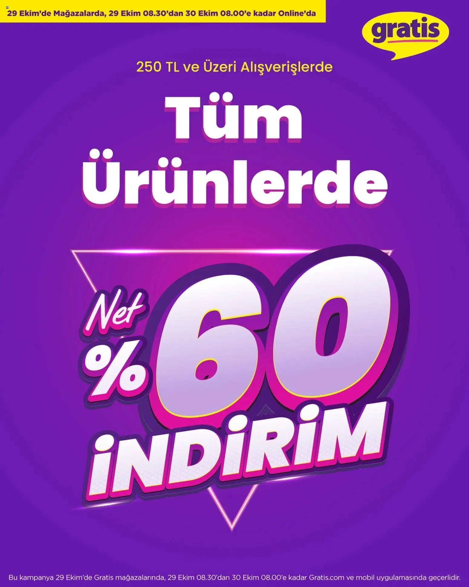 Gratis Tüm Ürünlerde NET %60 İNDİRİM 