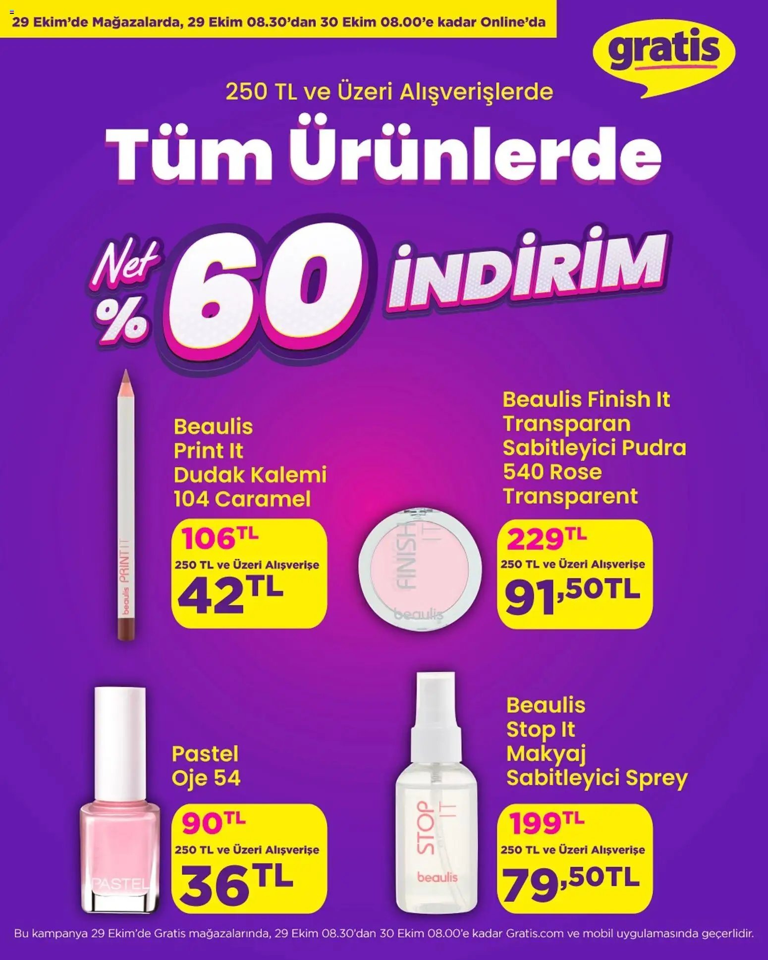 Gratis Tüm Ürünlerde NET %60 İNDİRİM 