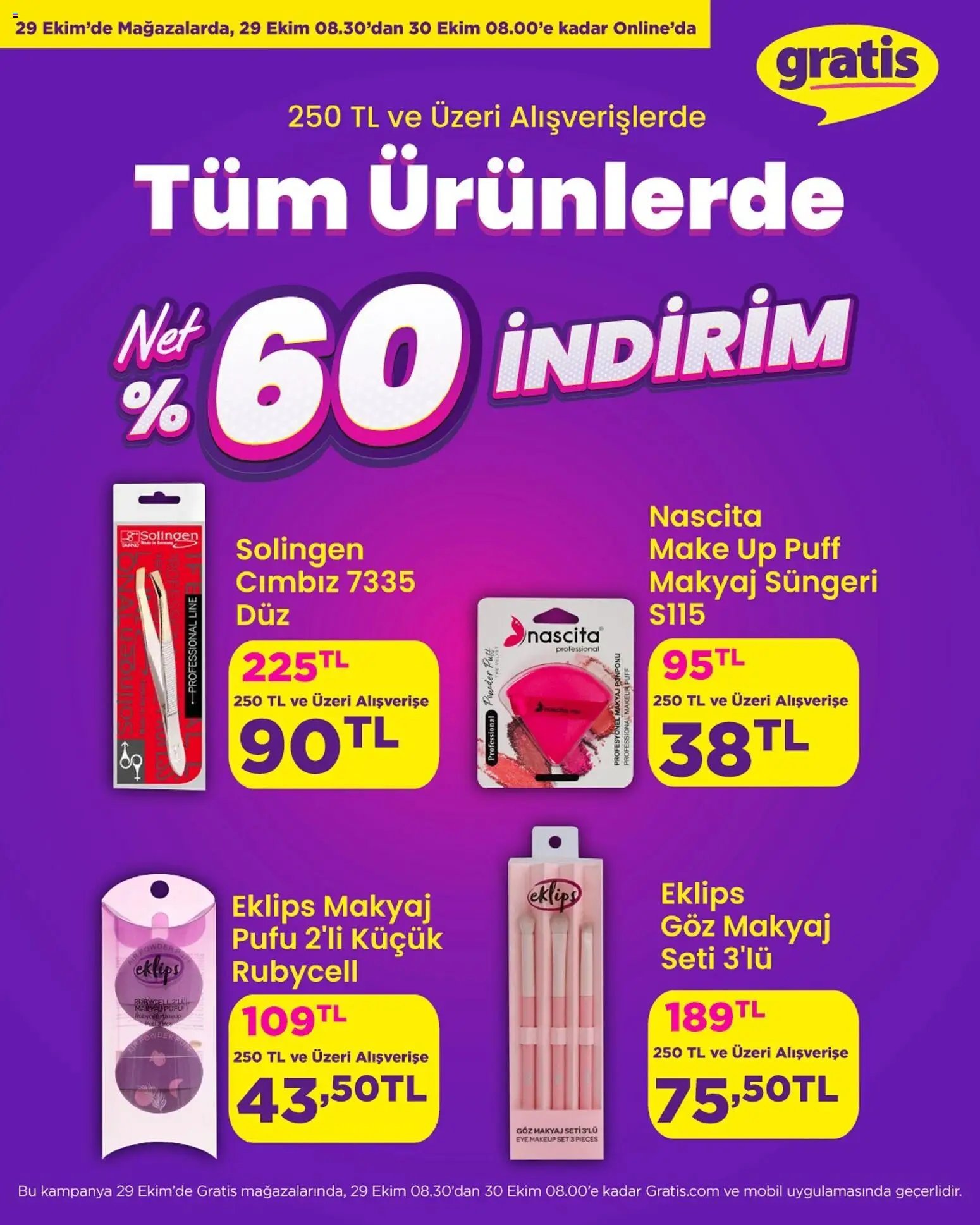 Gratis Tüm Ürünlerde NET %60 İNDİRİM 