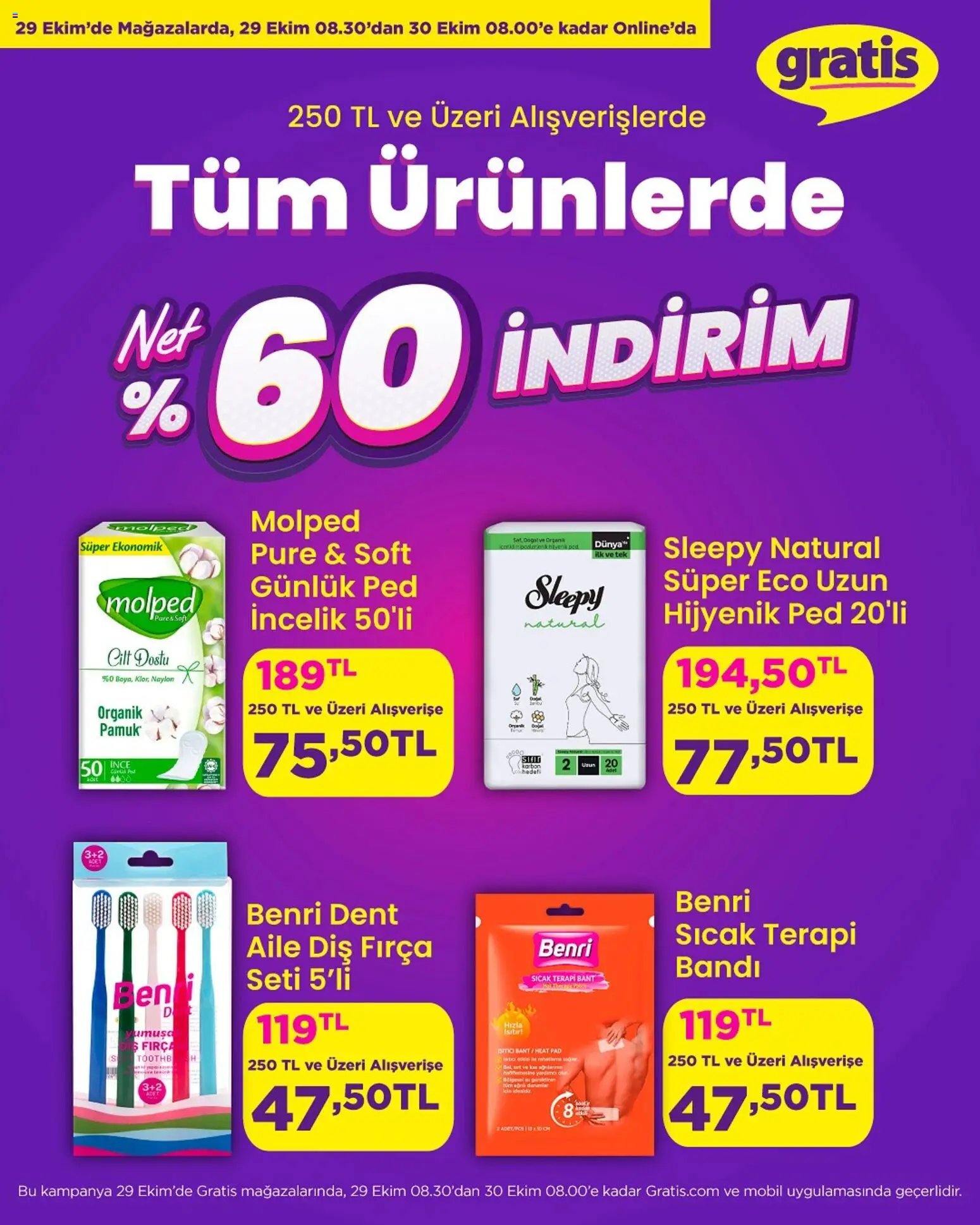 Gratis Tüm Ürünlerde NET %60 İNDİRİM 