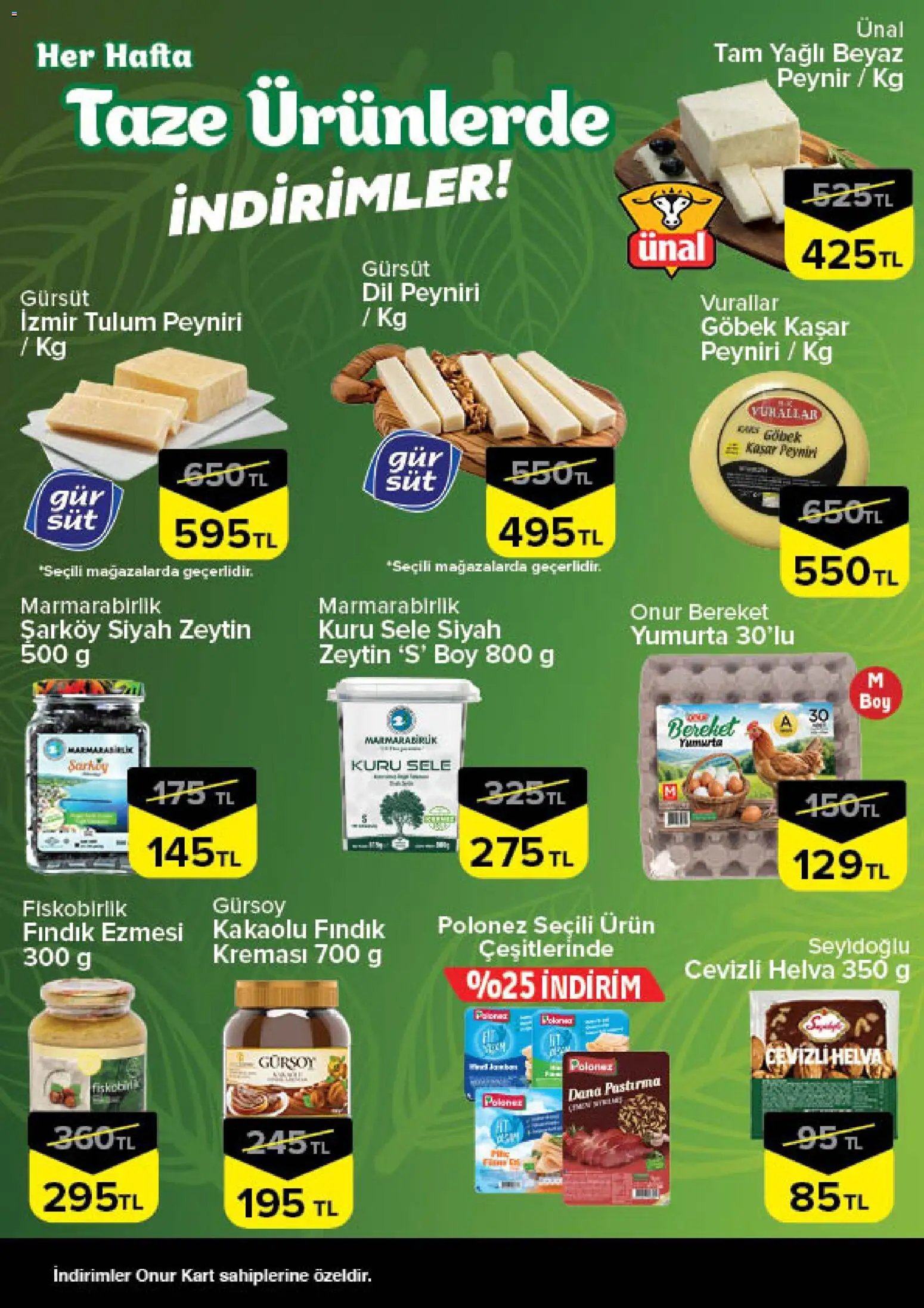 Onur Market - Taze Ürünlerde İndirimler