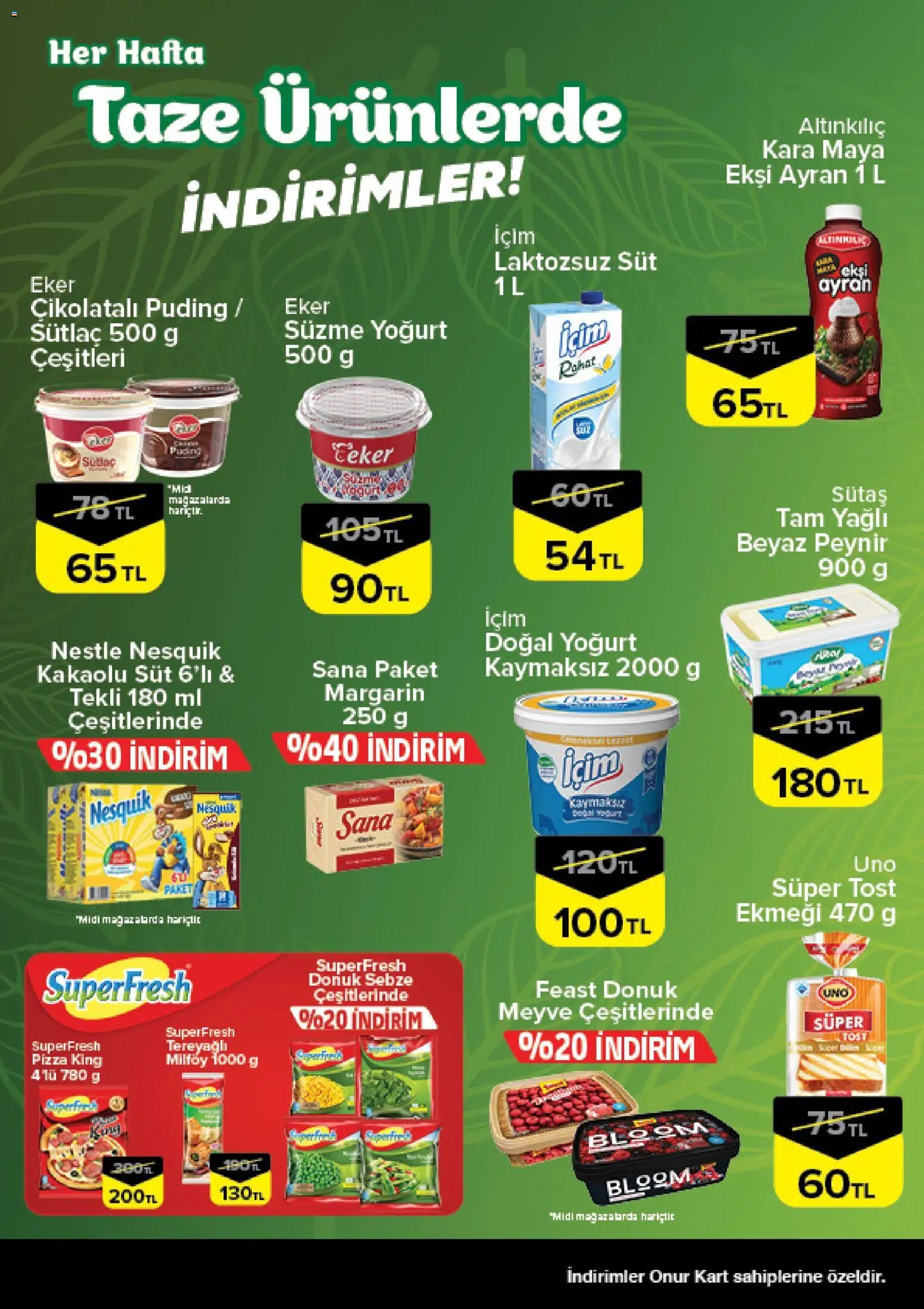 Onur Market Taze Ürünlerde İndirimler - İstanbul & Trakya