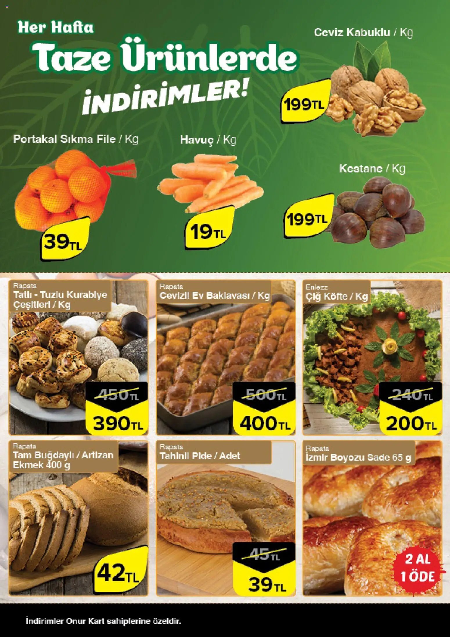 Onur Market Taze Ürünlerde İndirimler - İstanbul & Trakya