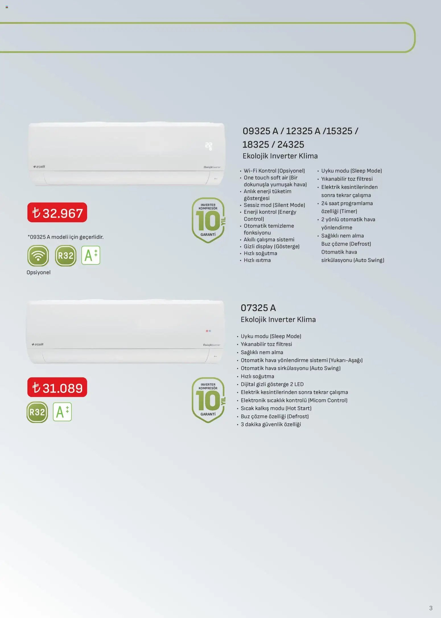 Arçelik İklimlendirme Kataloğu