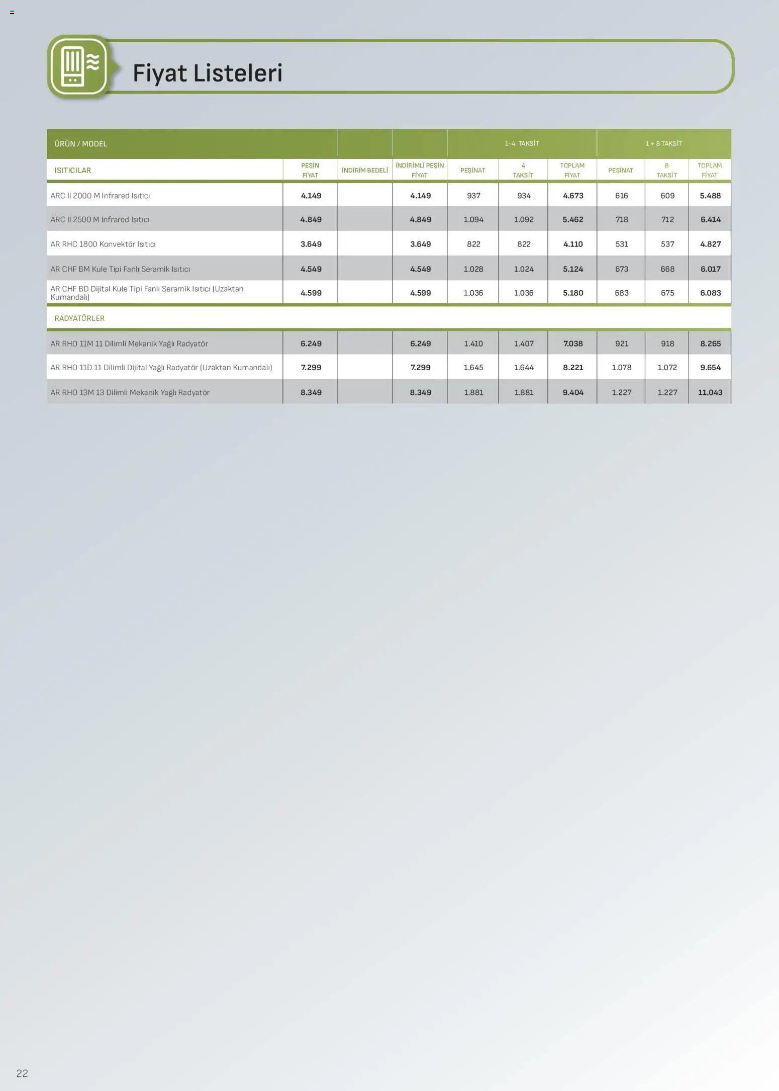 Arçelik İklimlendirme Kataloğu