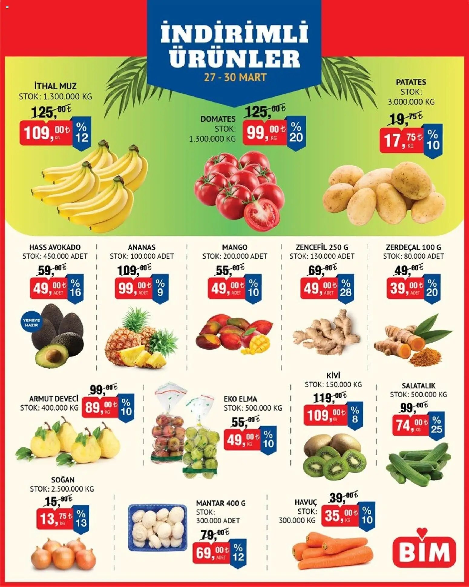 BİM - Meyve Sebze, İndirim