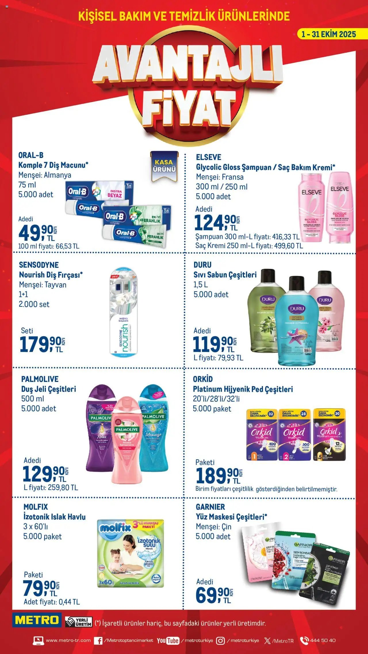 Metro Kişisel Bakım ve Temizlik Ürünleri