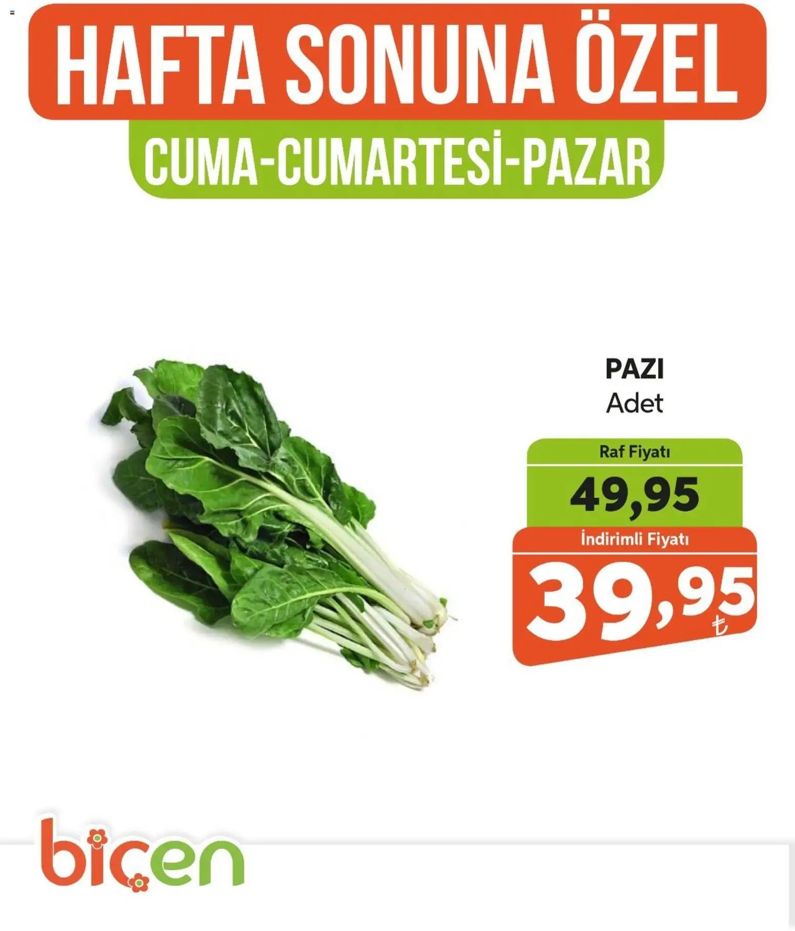 Biçen Market Hafta Sonuna Özel -Sebze İndirimi