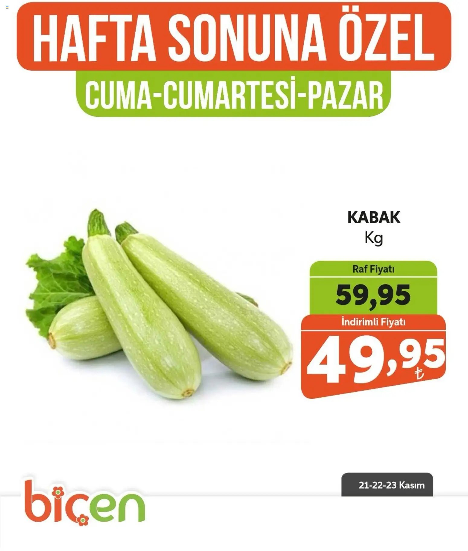 Biçen Market Hafta Sonuna Özel -Sebze İndirimi