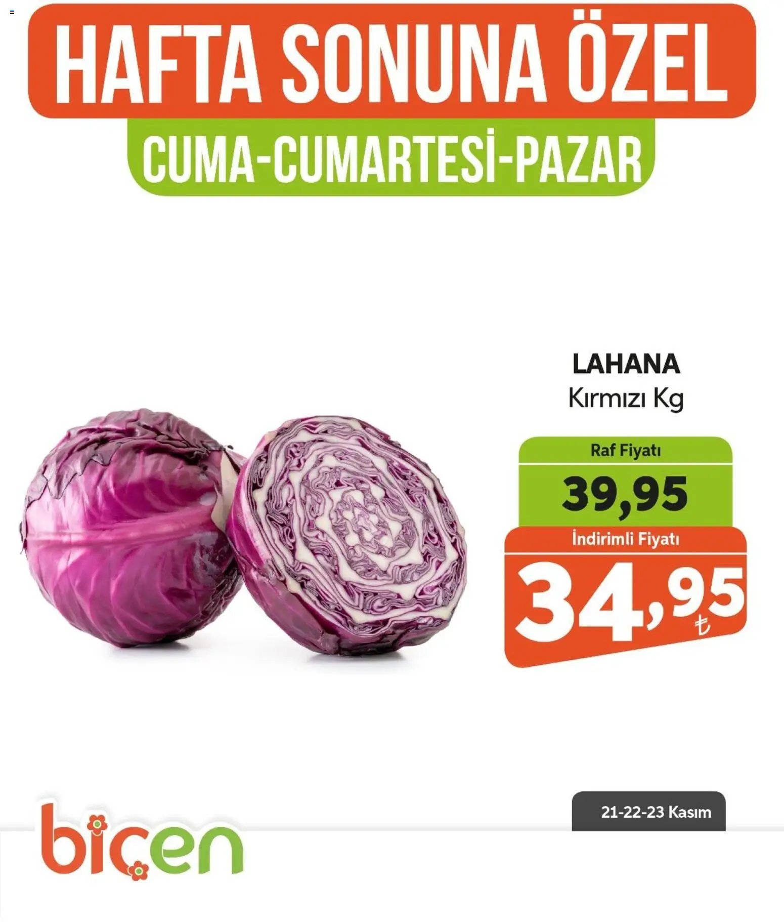 Biçen Market Hafta Sonuna Özel -Sebze İndirimi