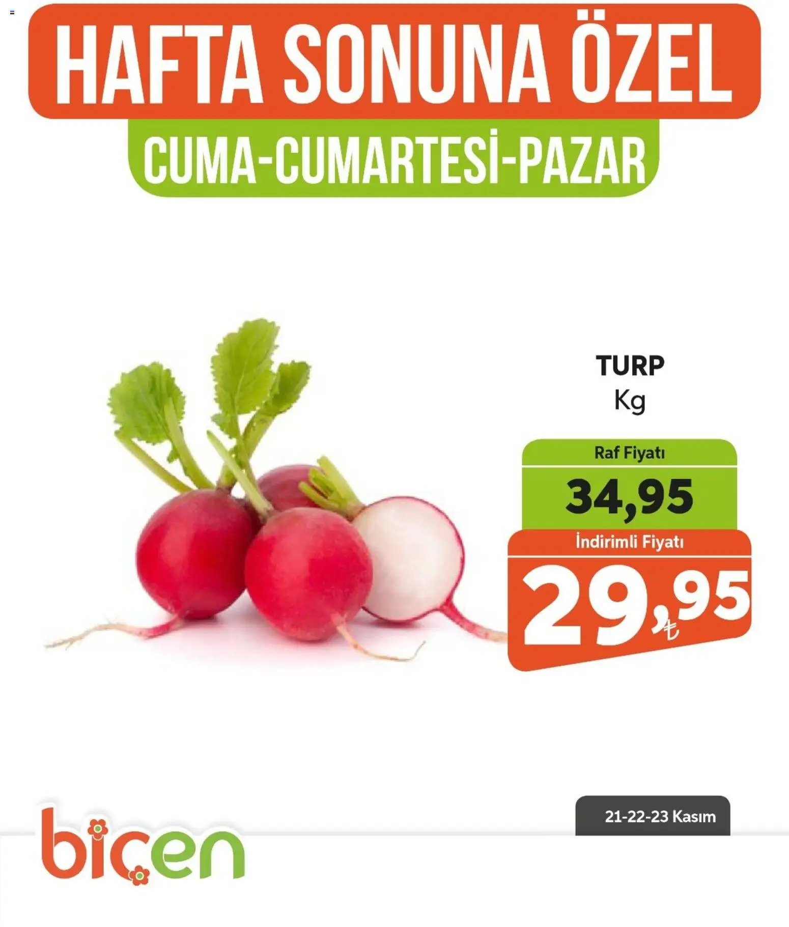 Biçen Market Hafta Sonuna Özel -Sebze İndirimi