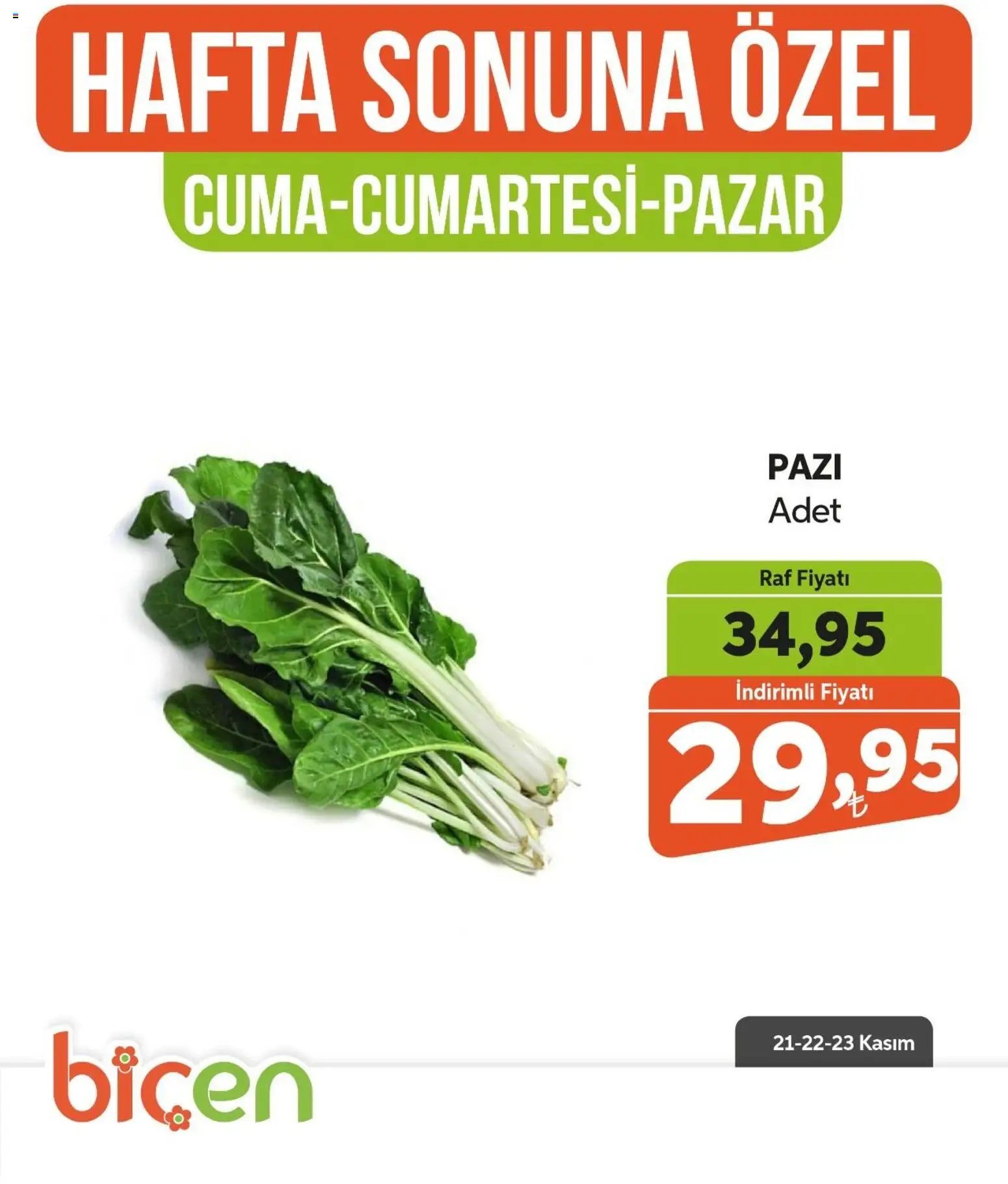 Biçen Market Hafta Sonuna Özel -Sebze İndirimi
