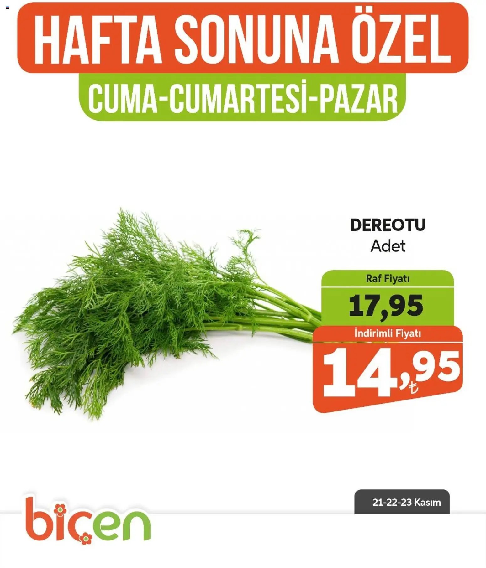 Biçen Market Hafta Sonuna Özel -Sebze İndirimi
