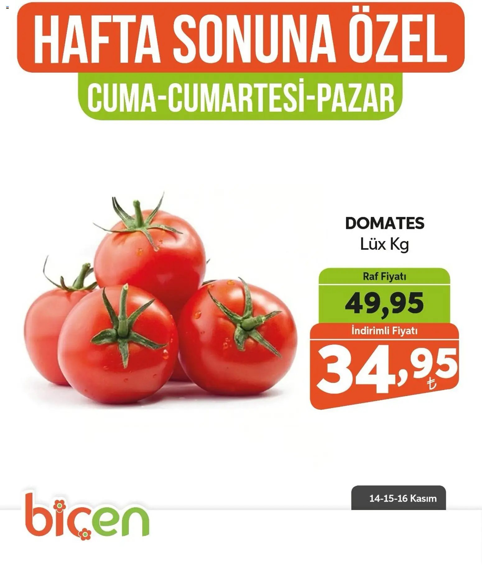 Biçen Market Hafta Sonuna Özel -Sebze İndirimi