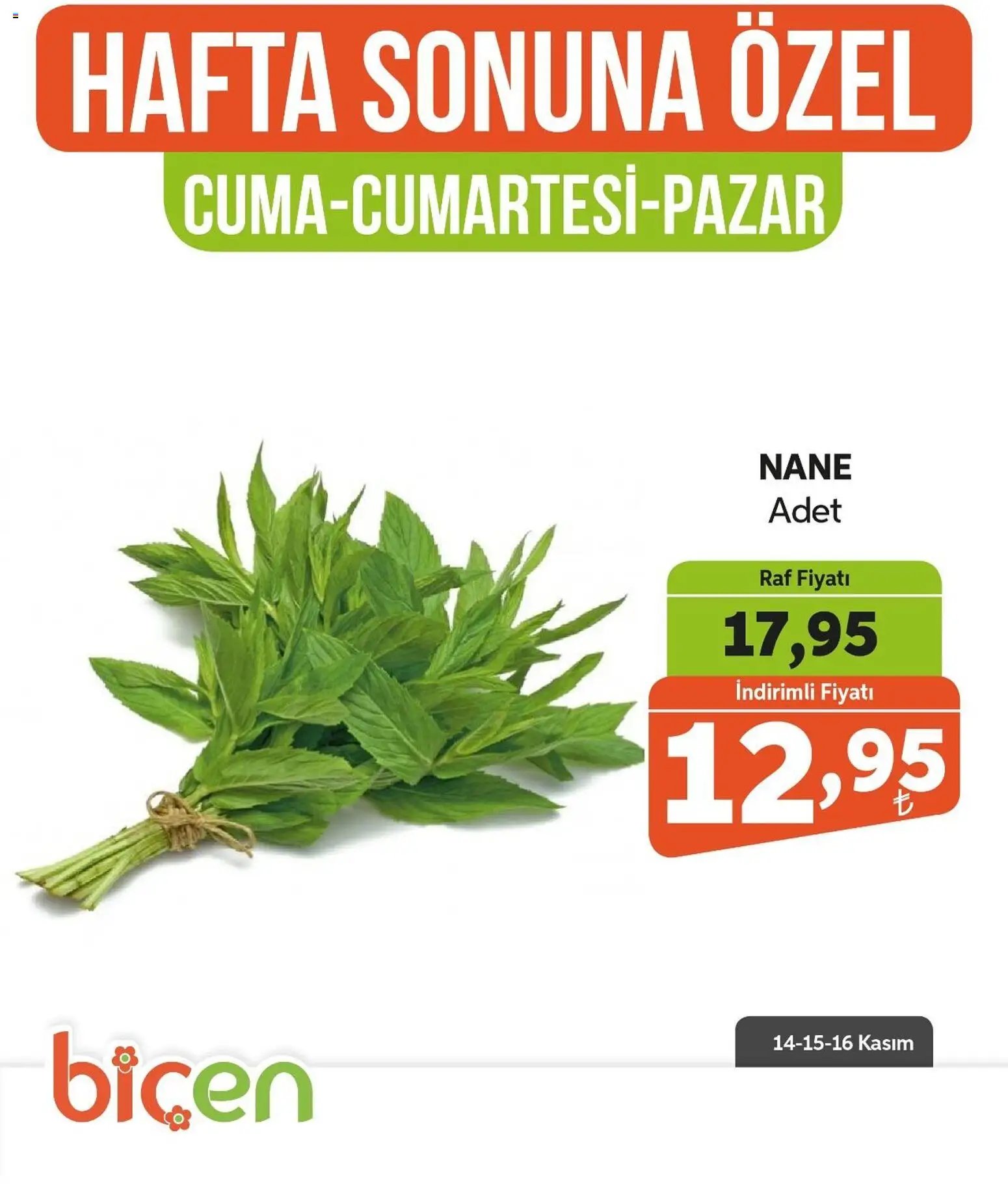 Biçen Market Hafta Sonuna Özel -Sebze İndirimi