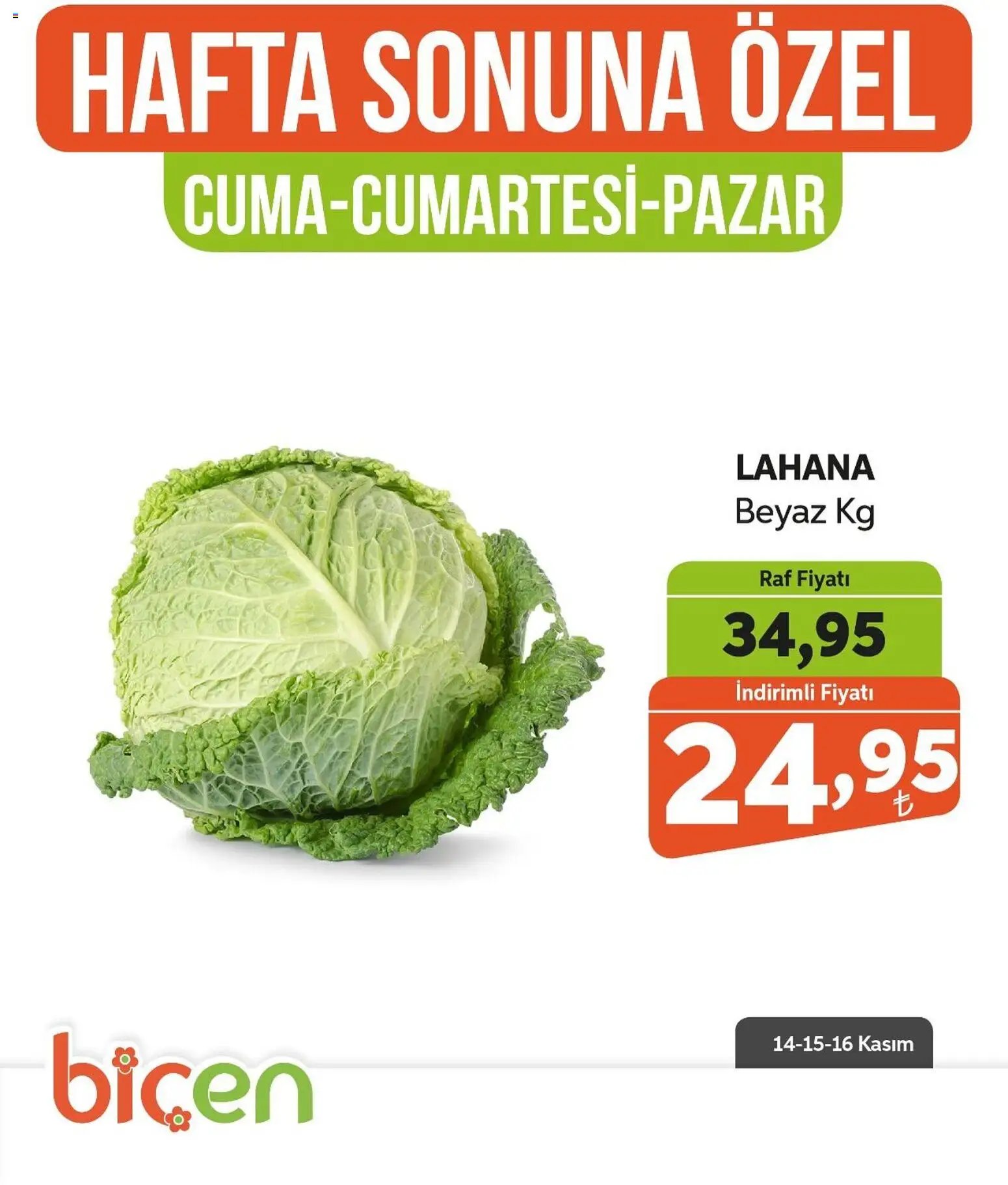 Biçen Market Hafta Sonuna Özel -Sebze İndirimi