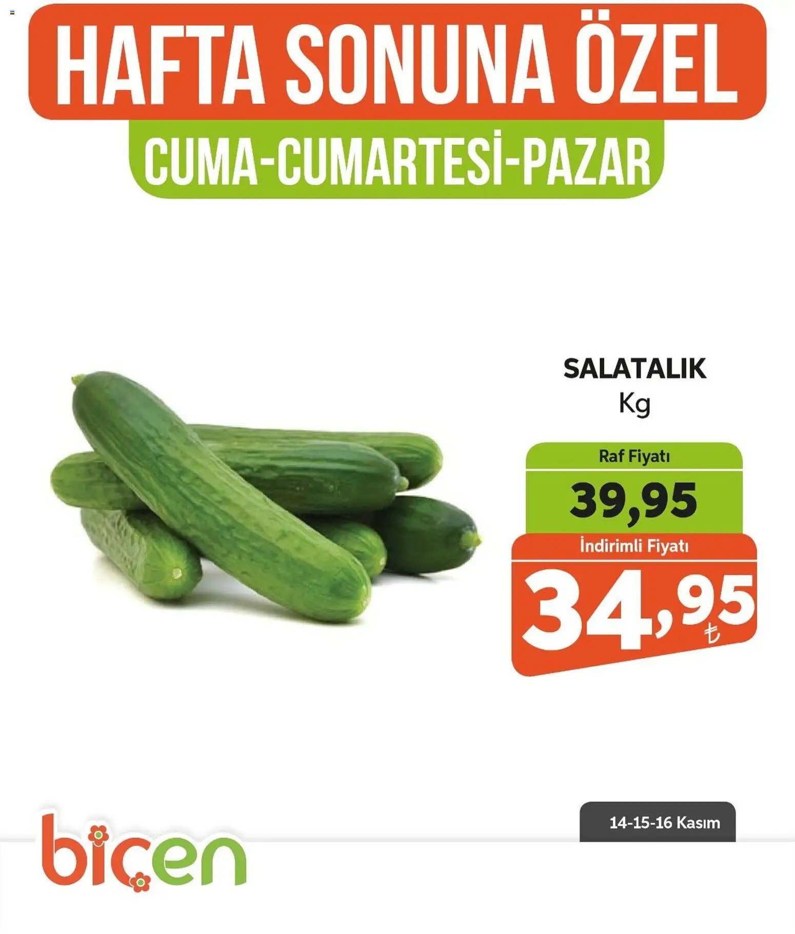 Biçen Market Hafta Sonuna Özel -Sebze İndirimi