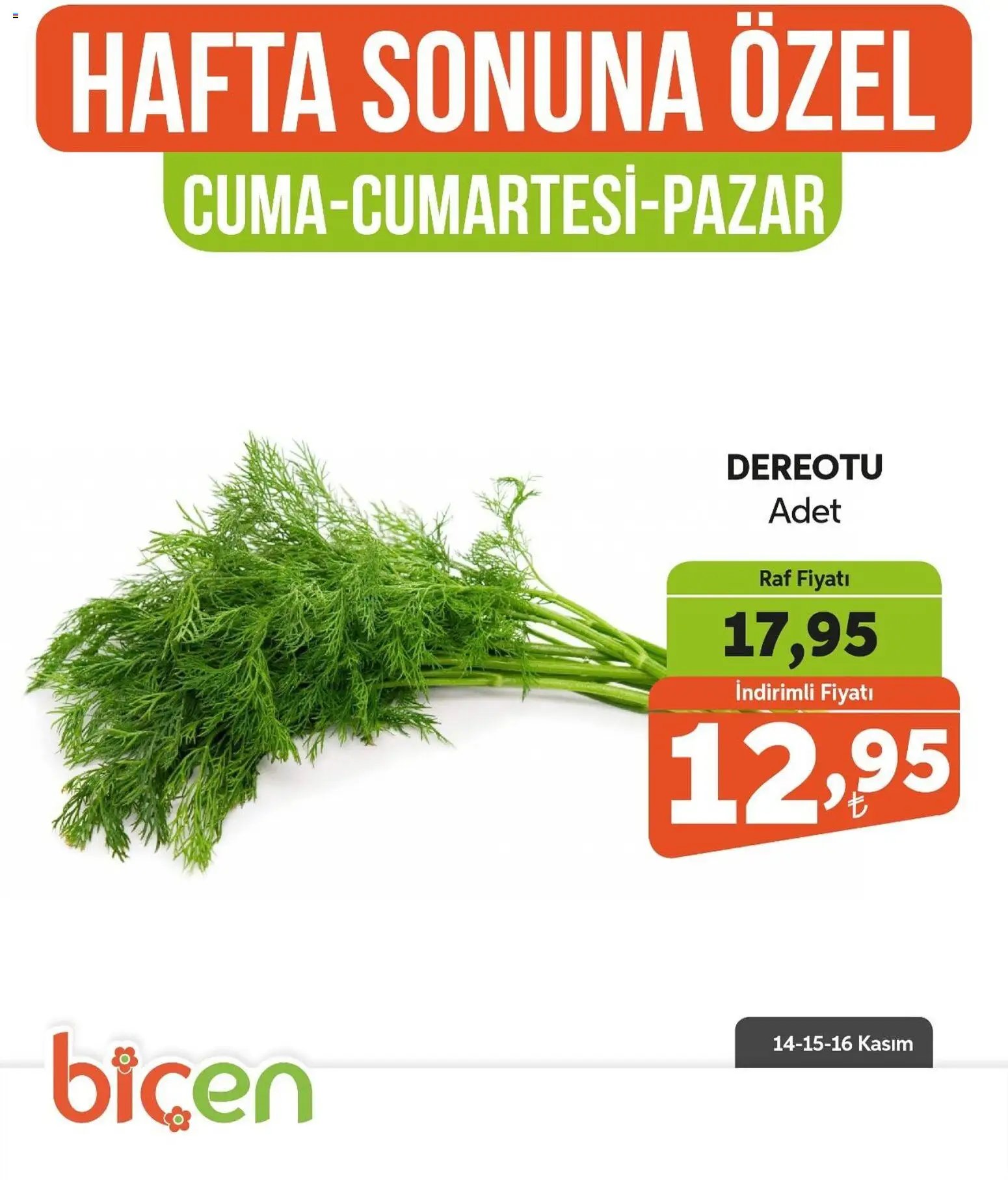 Biçen Market Hafta Sonuna Özel -Sebze İndirimi