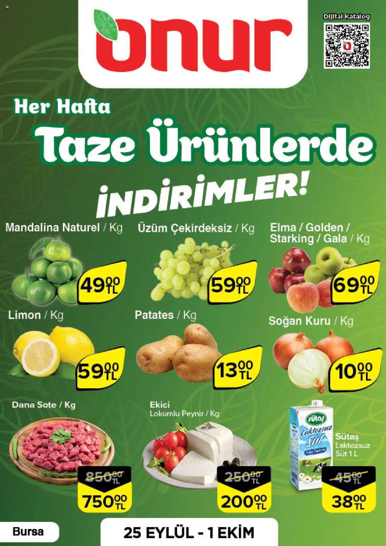 Onur Market Katalog Taze Ürünlerde İndirimler - Bursa