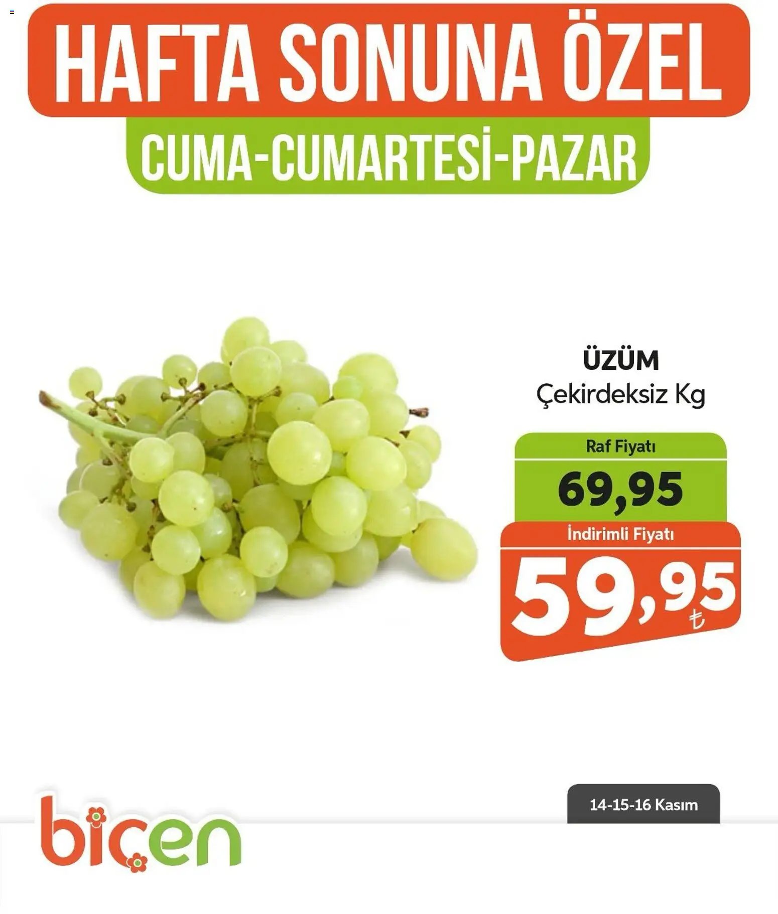 Biçen Market Hafta Sonuna Özel - Meyve İndirimi