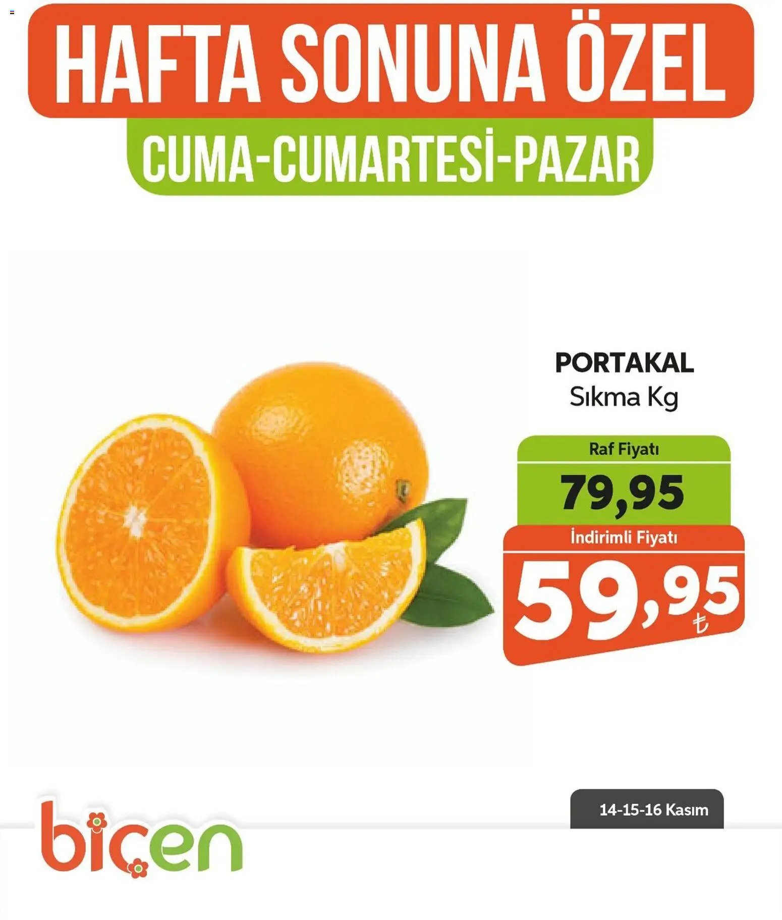 Biçen Market Hafta Sonuna Özel - Meyve İndirimi