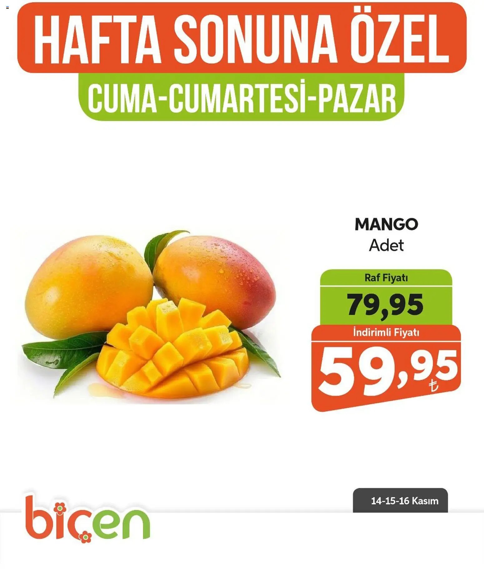Biçen Market Hafta Sonuna Özel - Meyve İndirimi