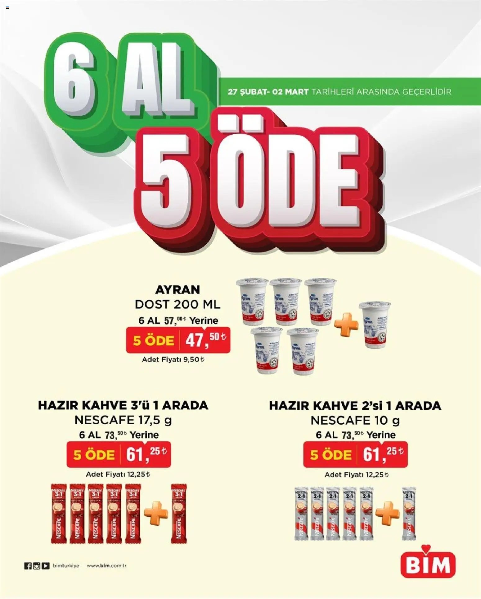 BİM - 6 Al 5 Öde, İndirim