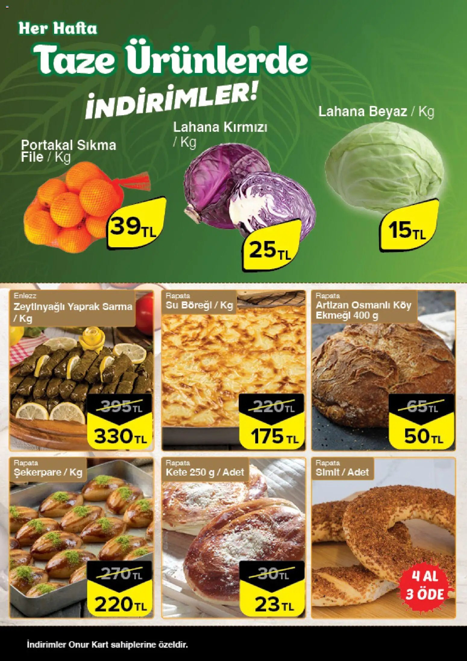 Onur Market Taze Ürünlerde İndirimler - Bursa