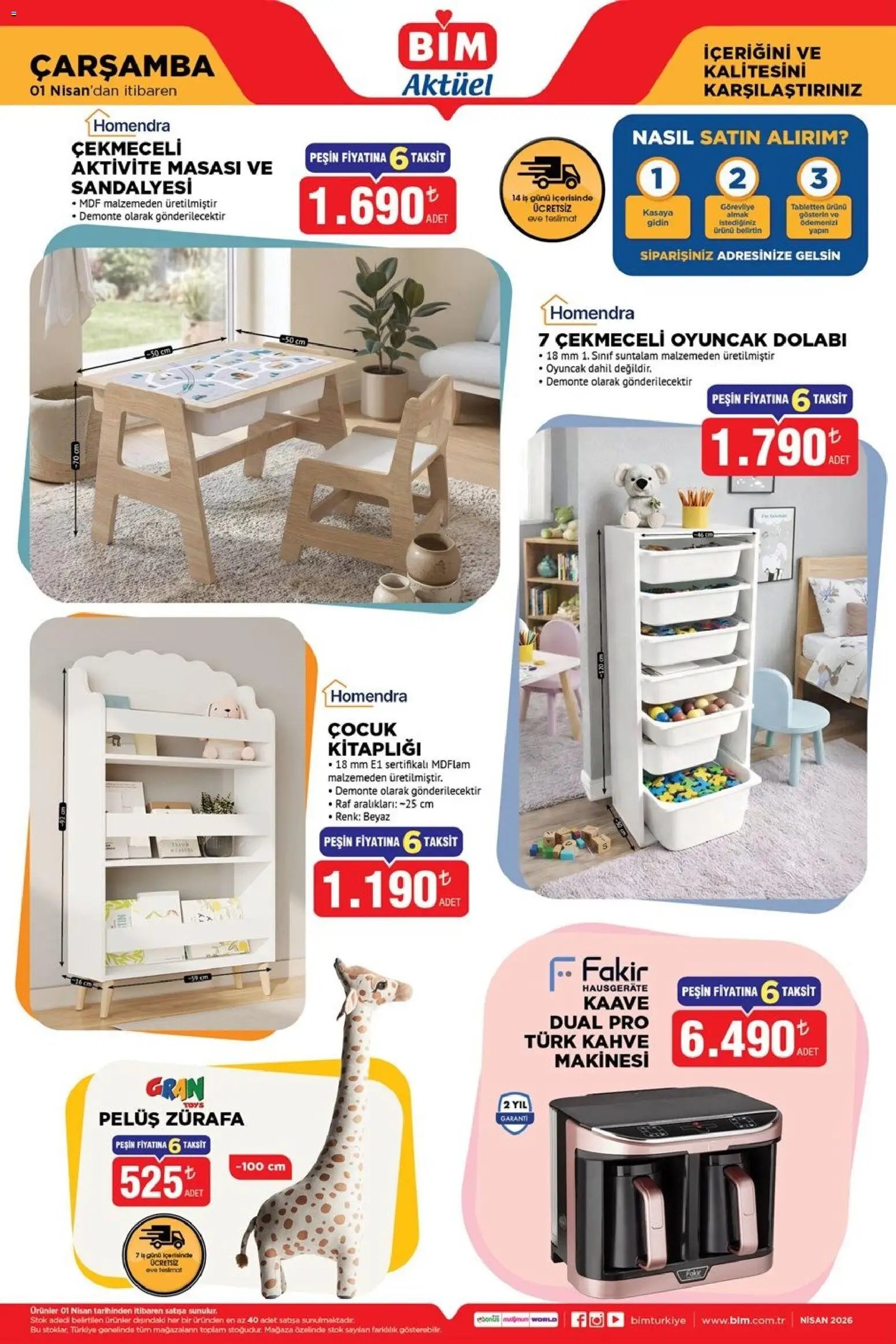 BİM - 01 Nisan Çarşamba, Eve Teslim