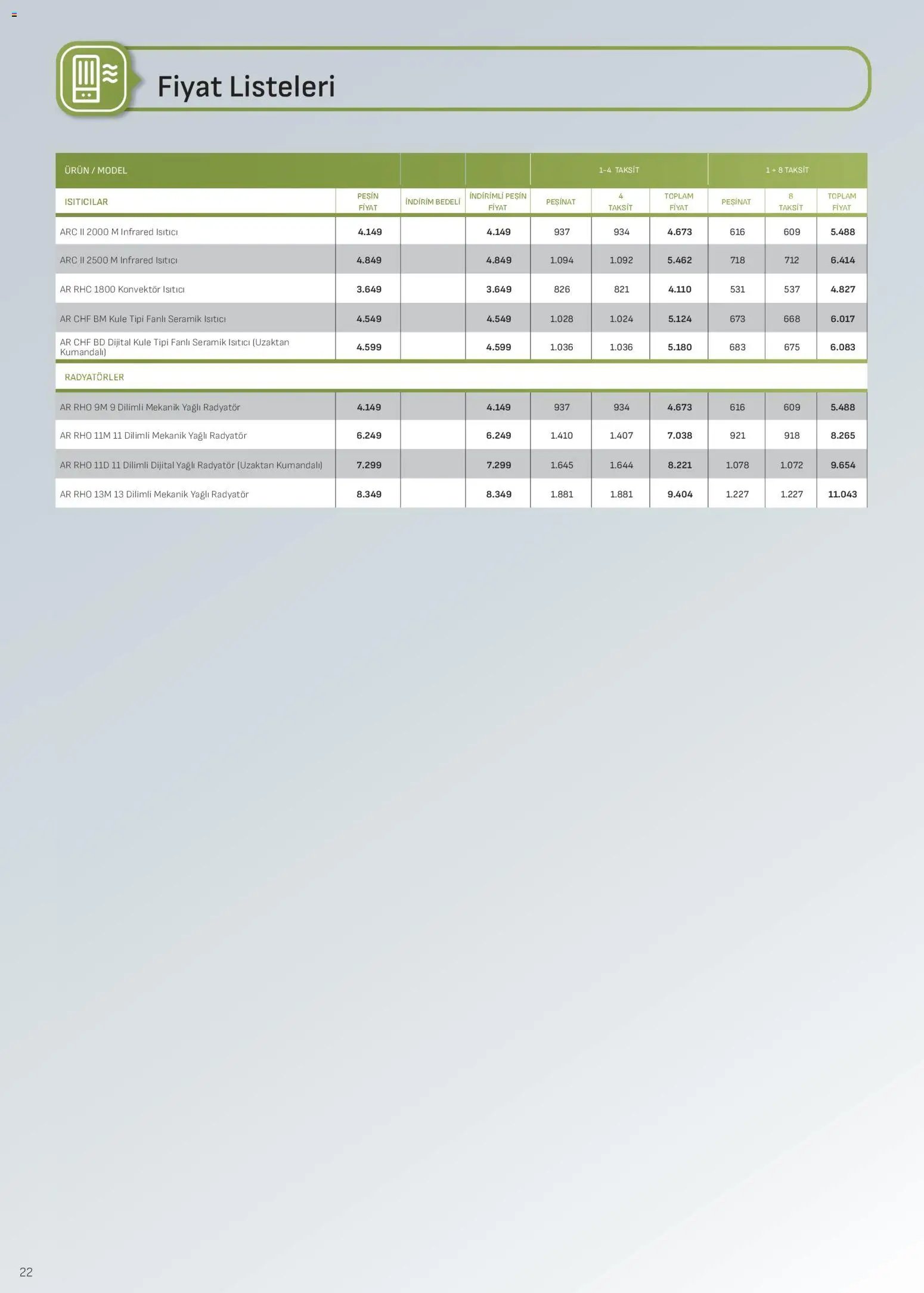 Arçelik - İklimlendirme Kataloğu