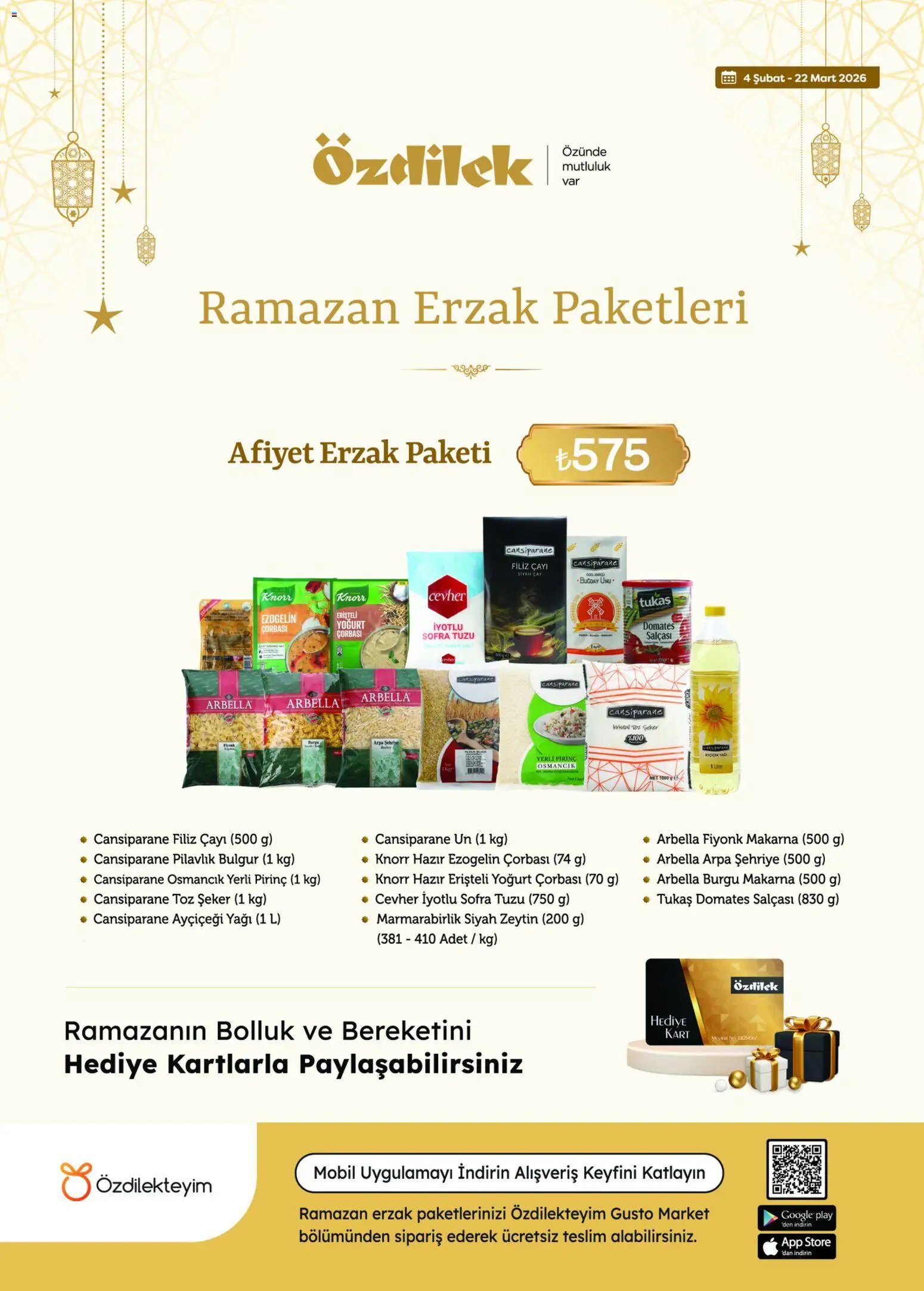 Özdilek Katalog Ramazan Erzak Paketleri