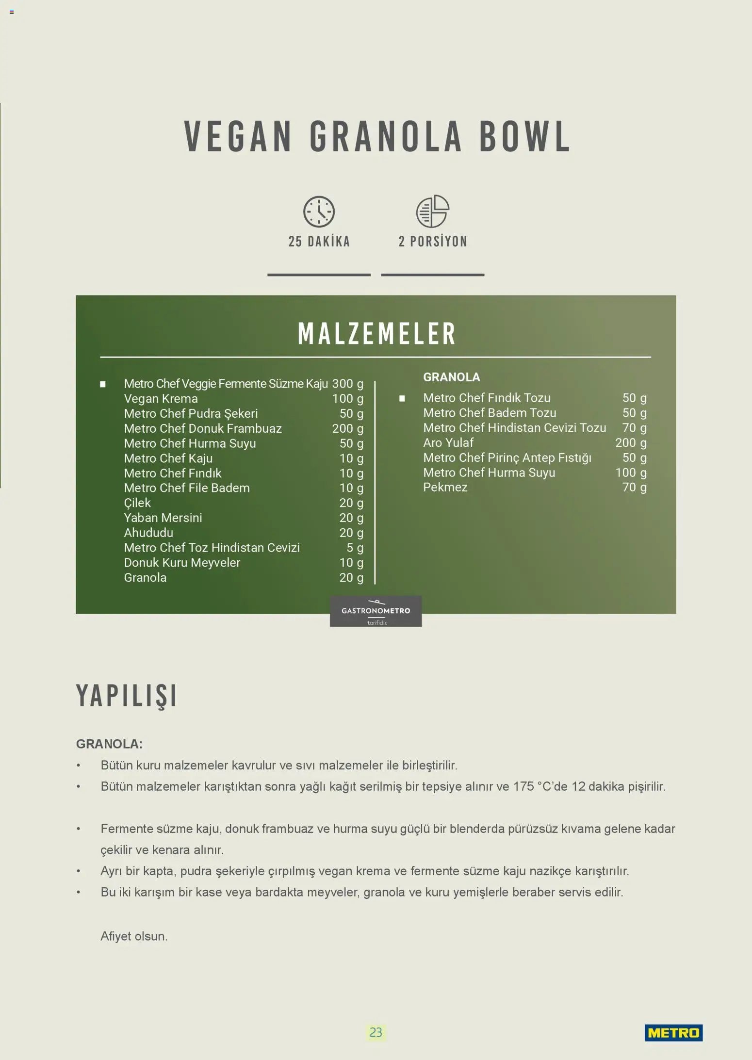 Metro - Bitki Bazlı ve Vegan 2025