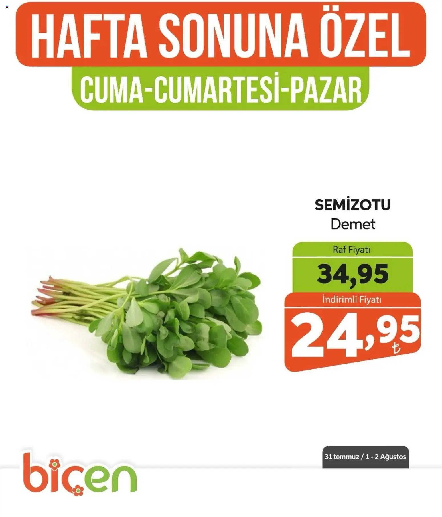 BBiçen Market - Hafta Sonuna Özel - Sebze İndirimi