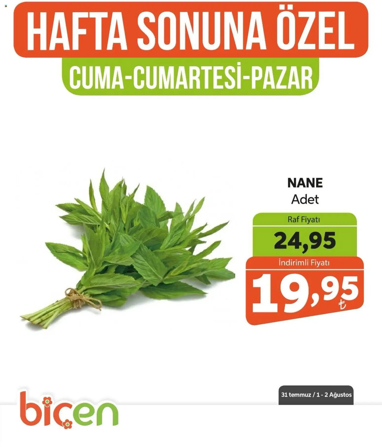 BBiçen Market - Hafta Sonuna Özel - Sebze İndirimi