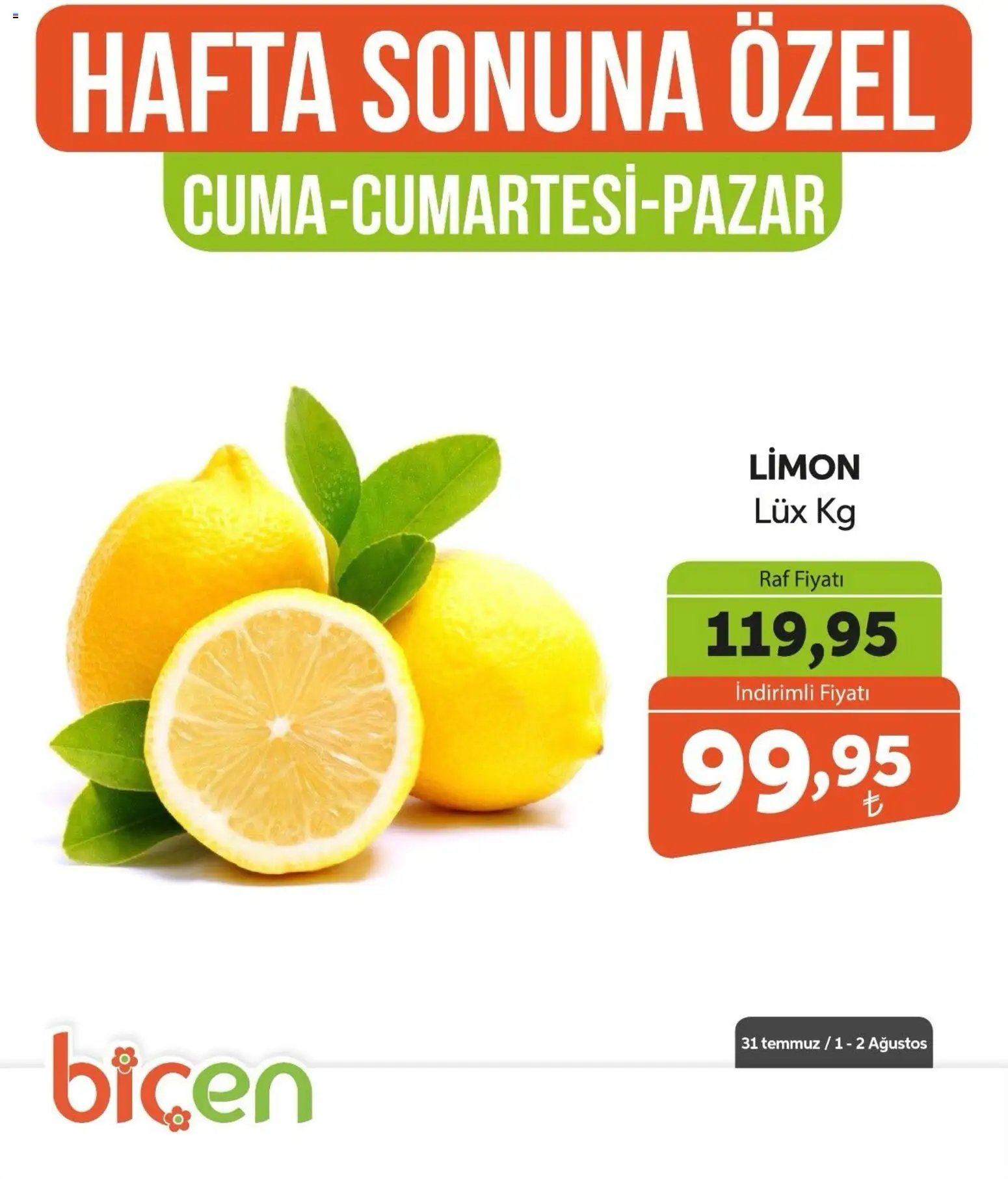 BBiçen Market - Hafta Sonuna Özel - Sebze İndirimi