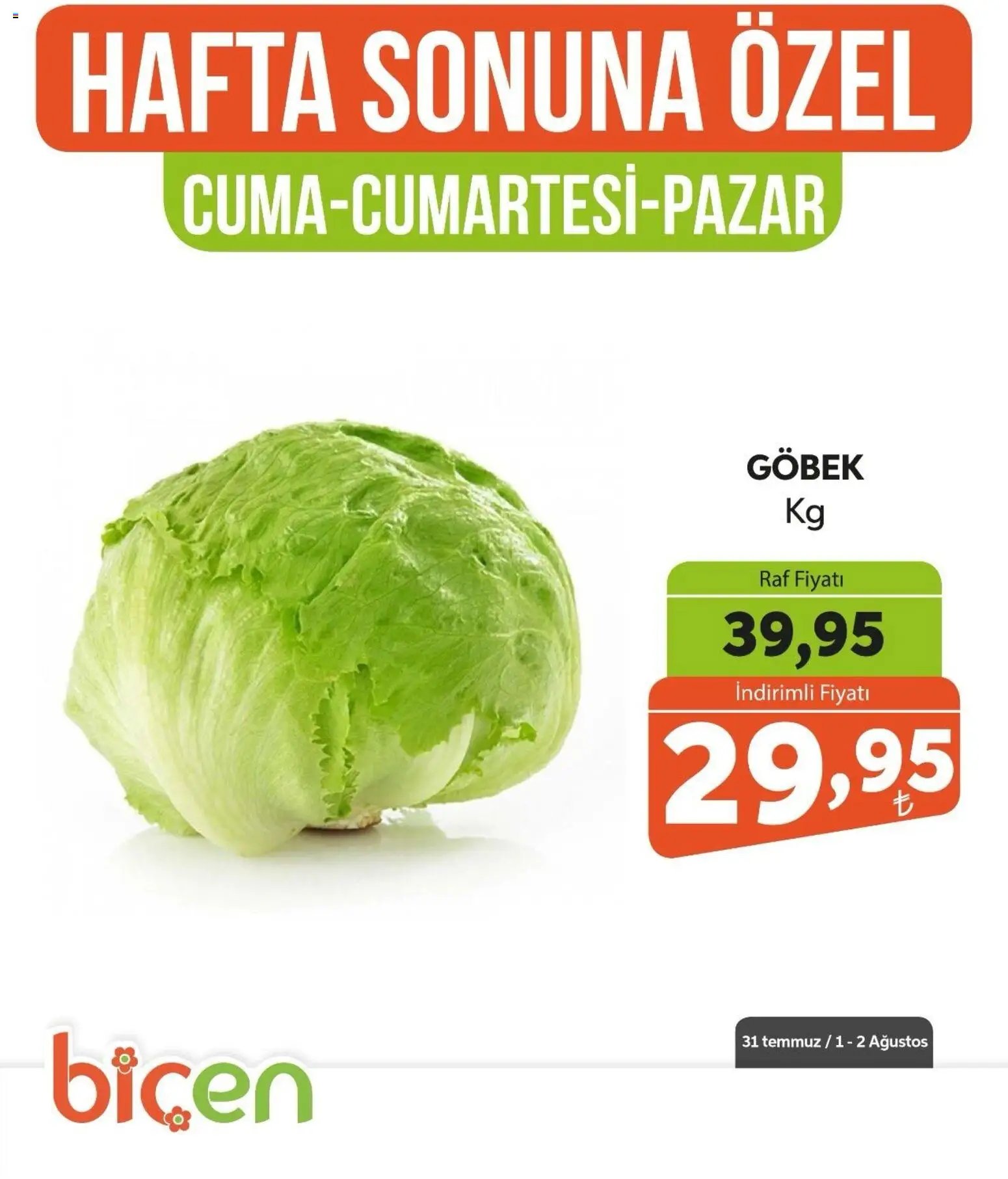 BBiçen Market - Hafta Sonuna Özel - Sebze İndirimi