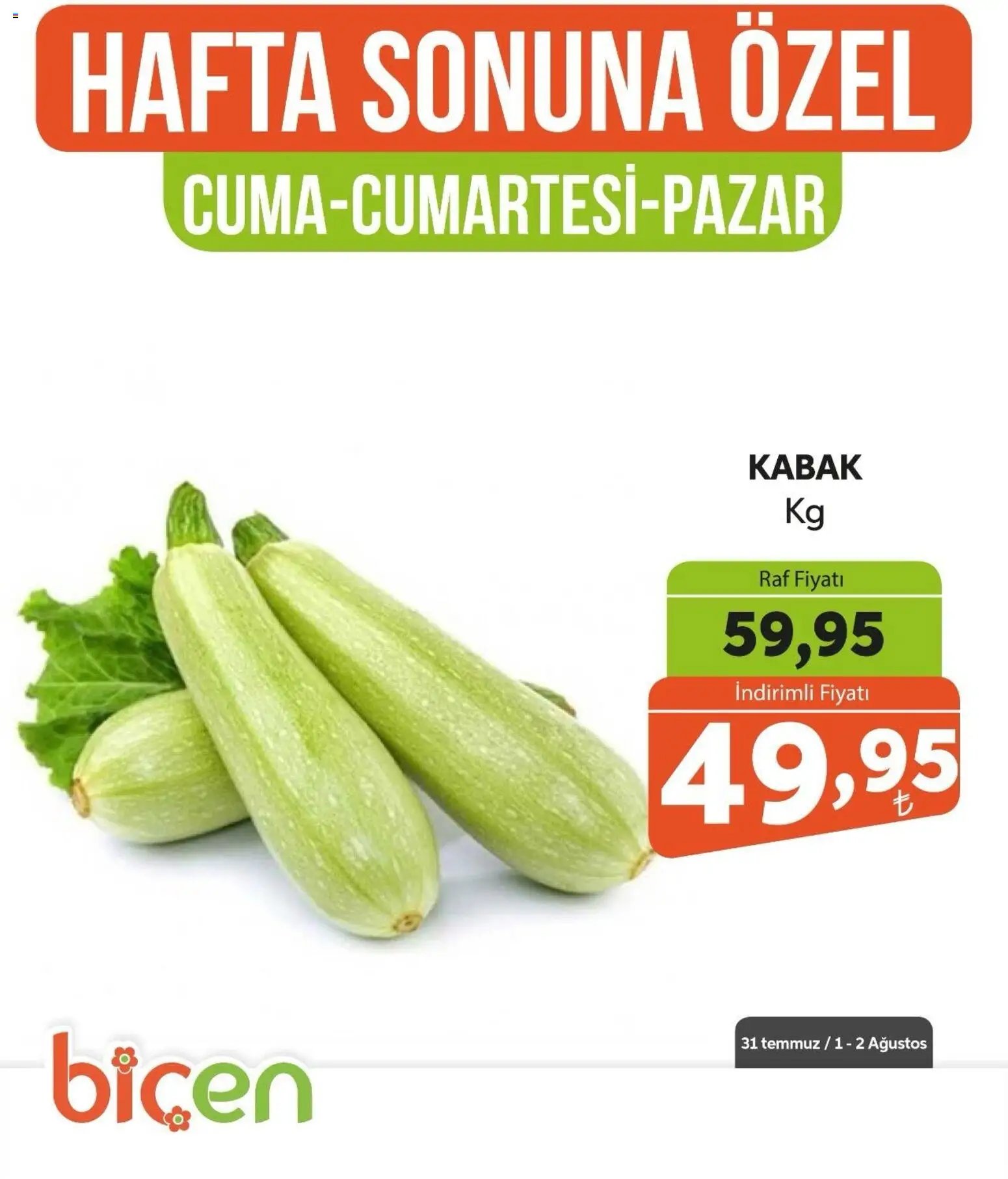 BBiçen Market - Hafta Sonuna Özel - Sebze İndirimi