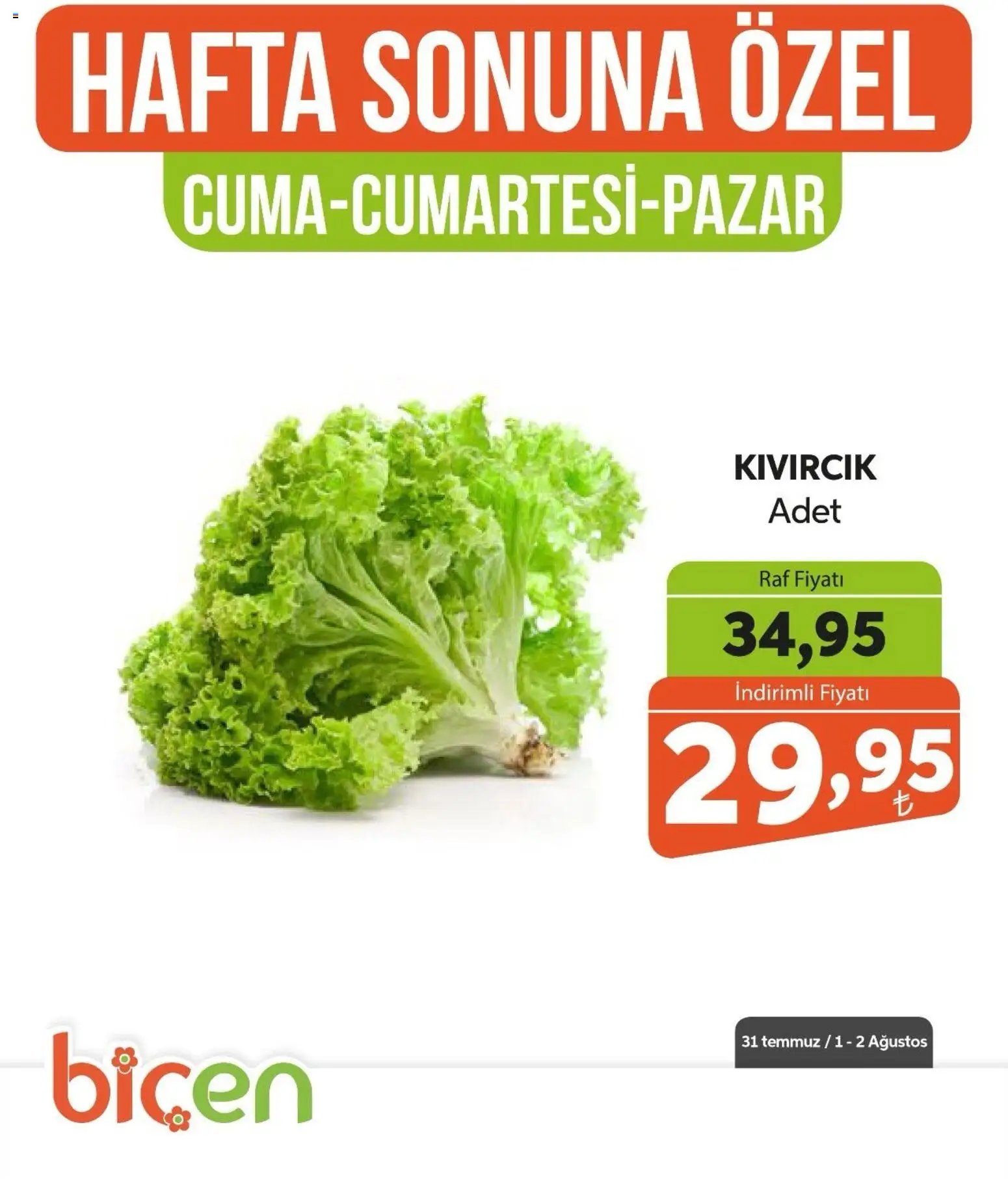 BBiçen Market - Hafta Sonuna Özel - Sebze İndirimi
