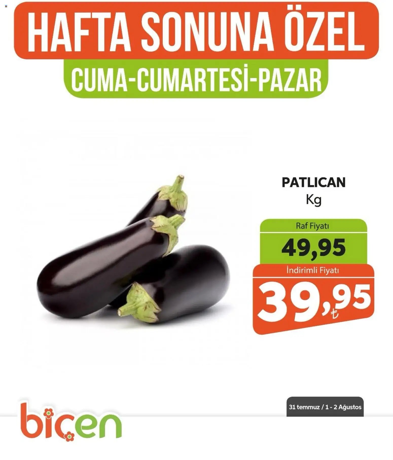 BBiçen Market - Hafta Sonuna Özel - Sebze İndirimi