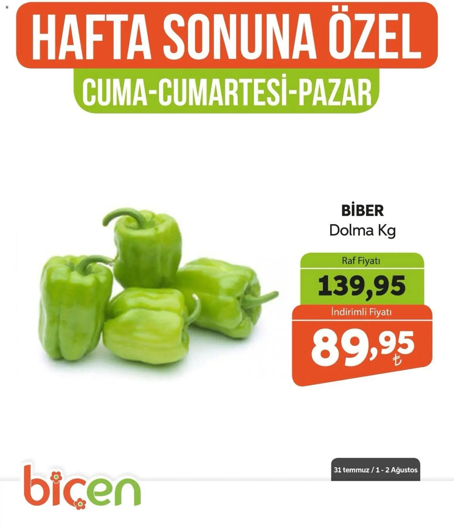 BBiçen Market - Hafta Sonuna Özel - Sebze İndirimi